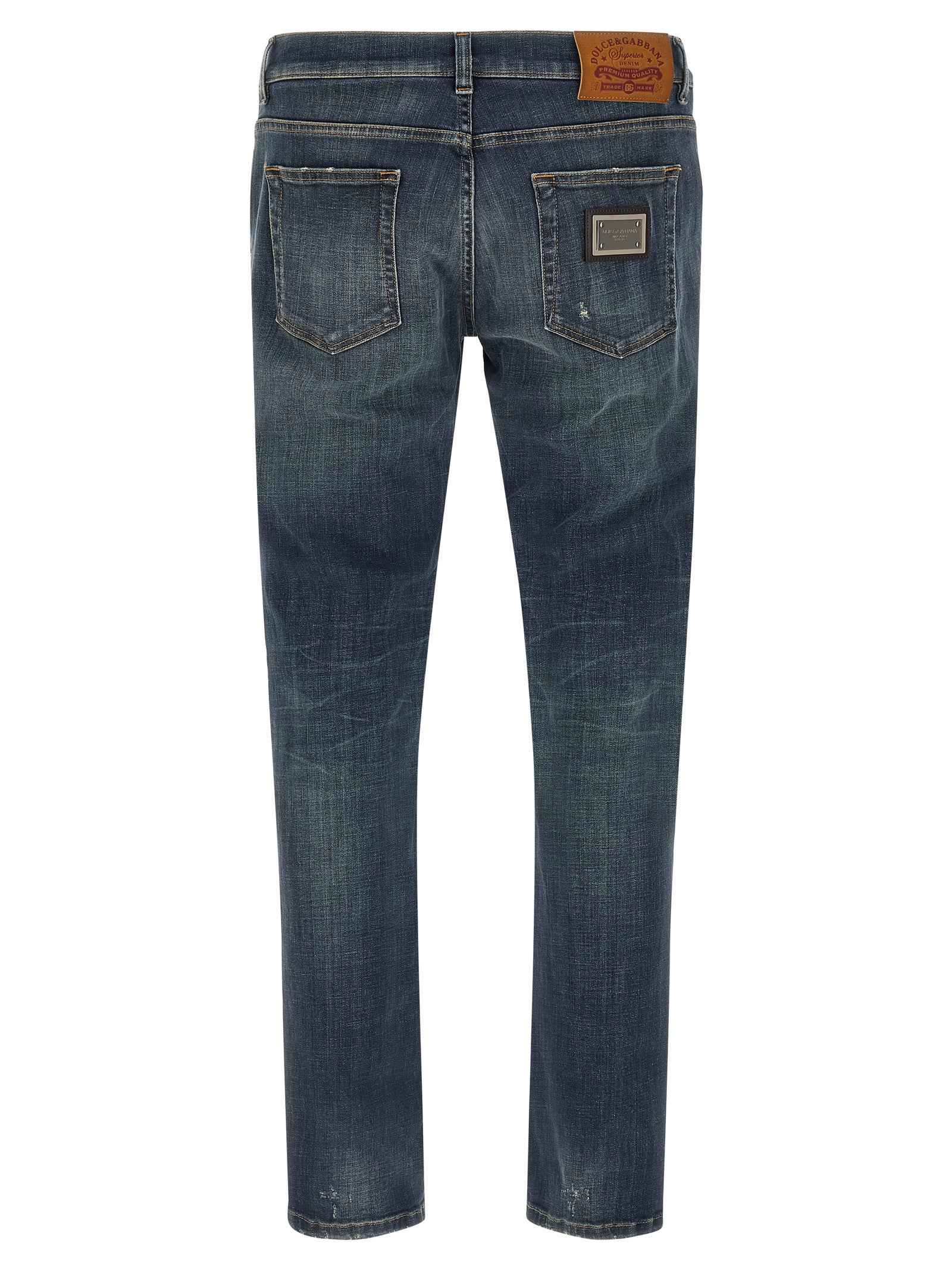 Dolce & Gabbana Blue Cotton Straight-Leg Jeans