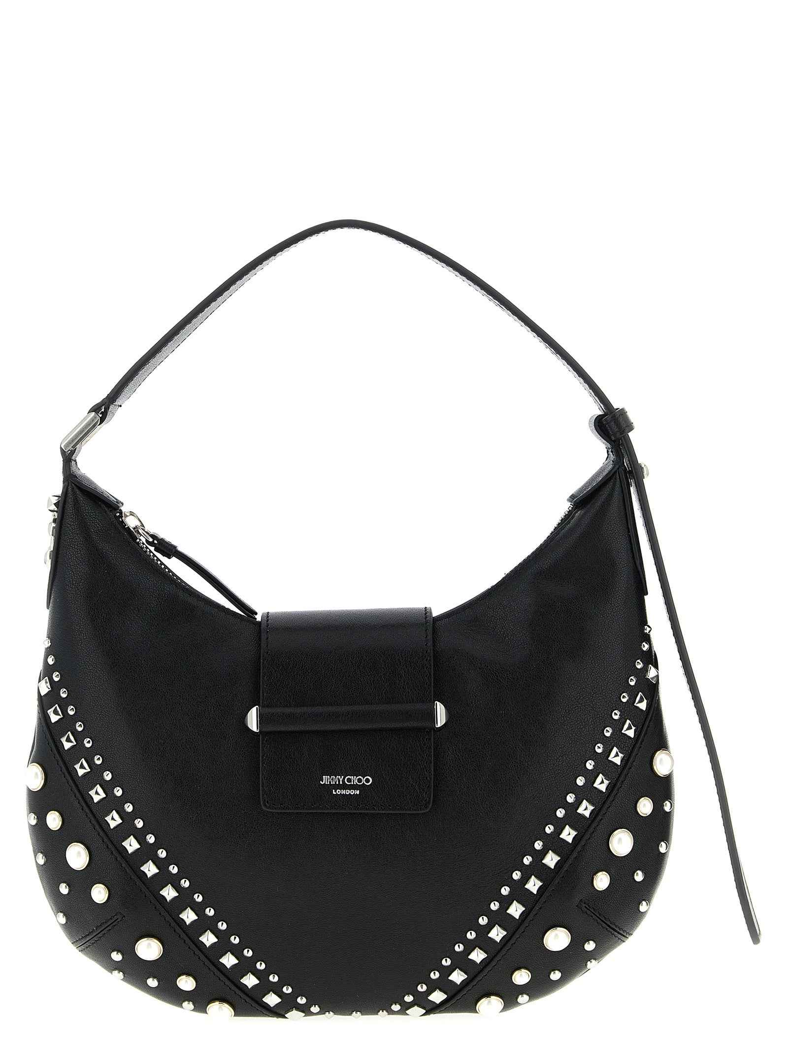 Jimmy Choo White Lamb Leather Shoulder Bag