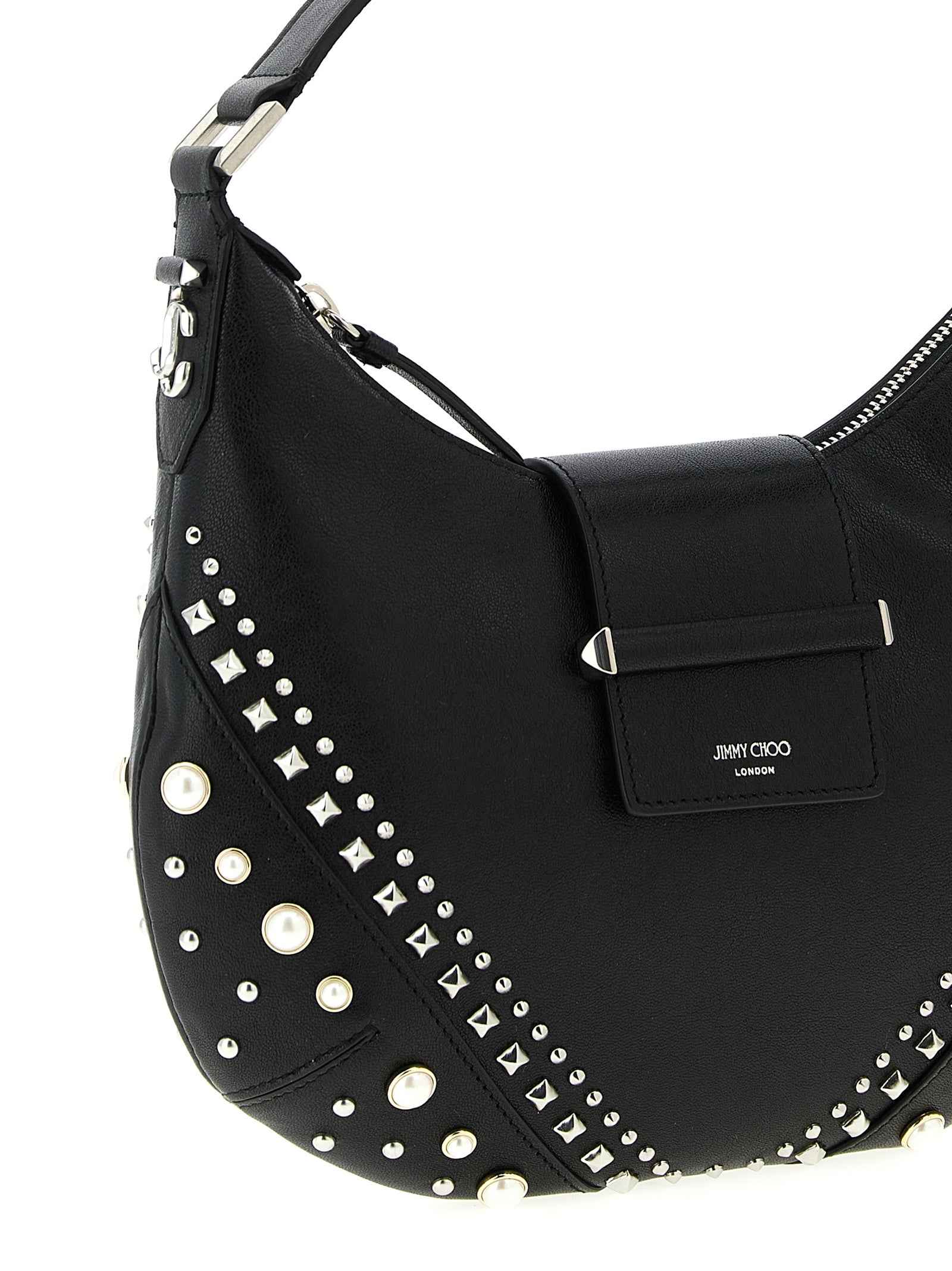 Jimmy Choo White Lamb Leather Shoulder Bag