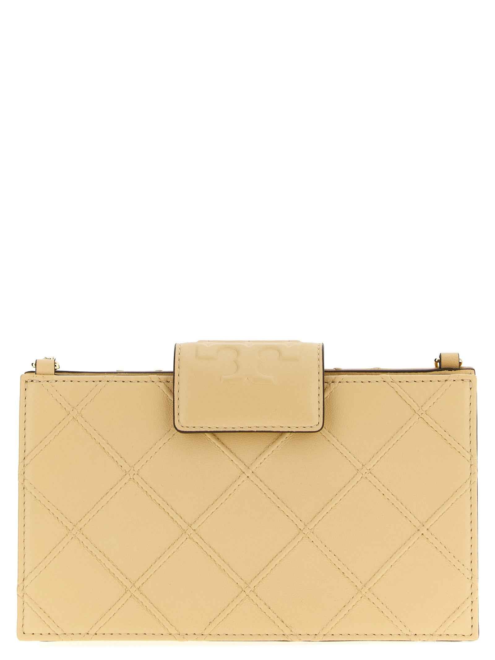Tory Burch Beige Lamb Leather Cardholder