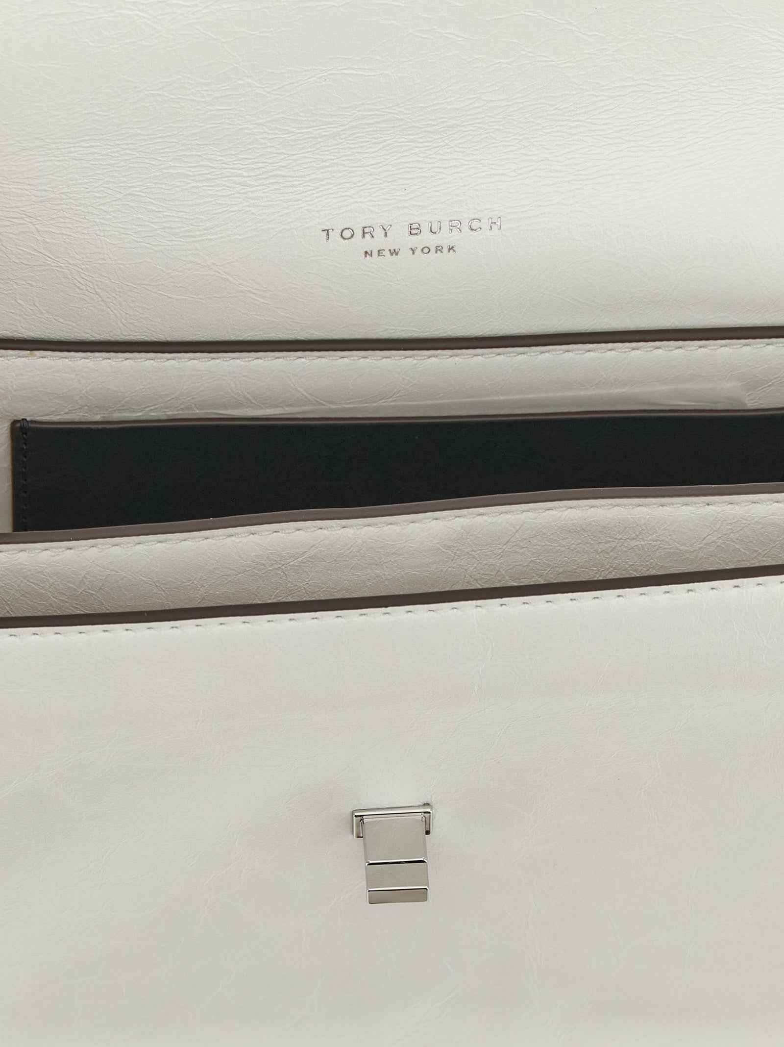 Tory Burch White Lamb Leather Shoulder Bag