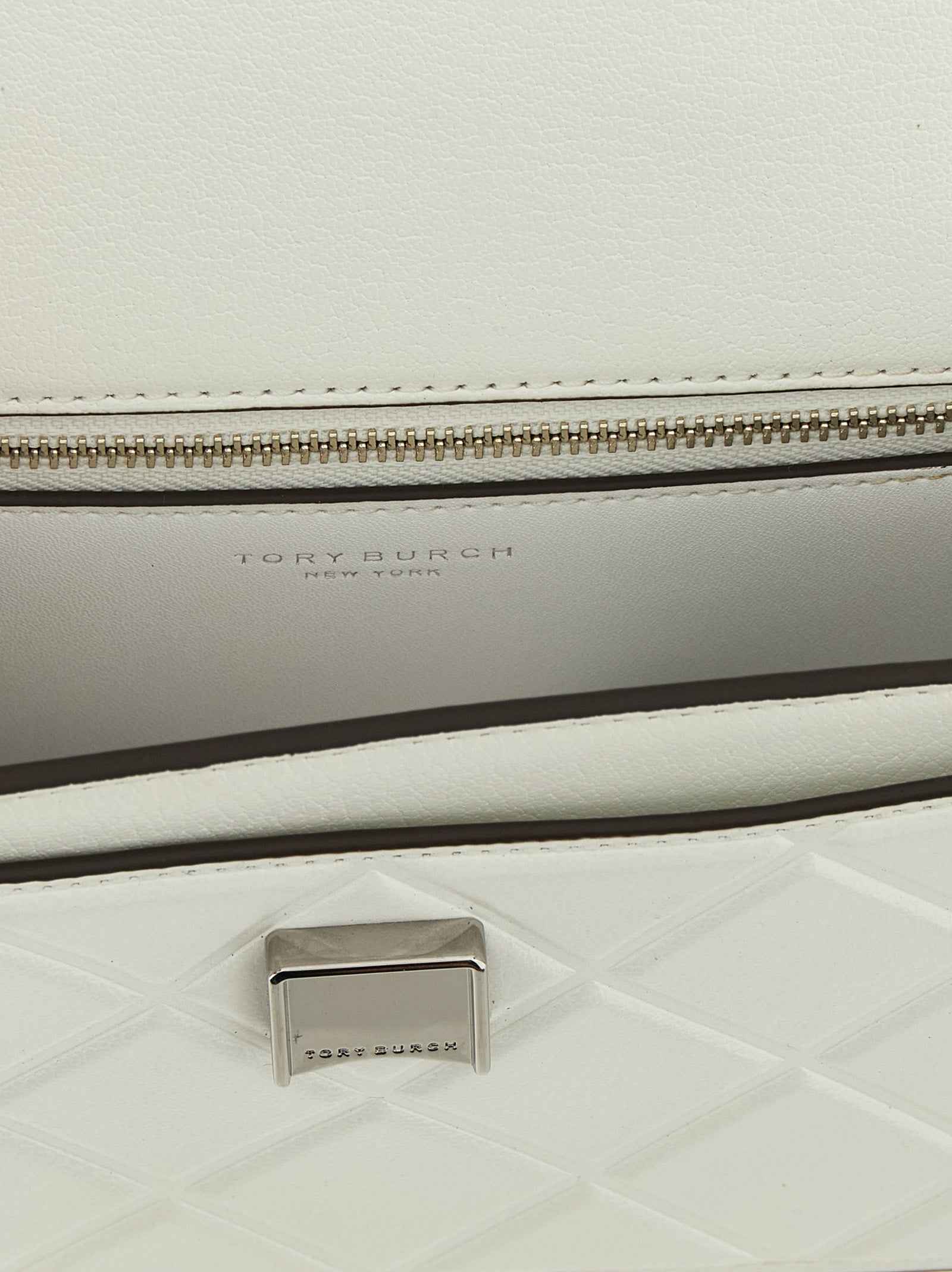Tory Burch White Goatskin Crossbody Bag