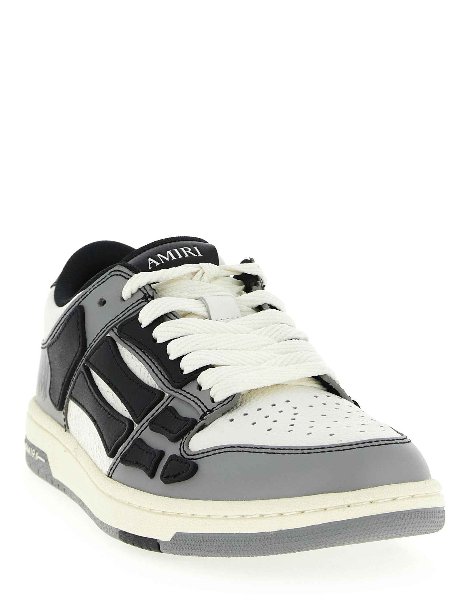 Amiri Gray Cowhide Low Top Sneakers