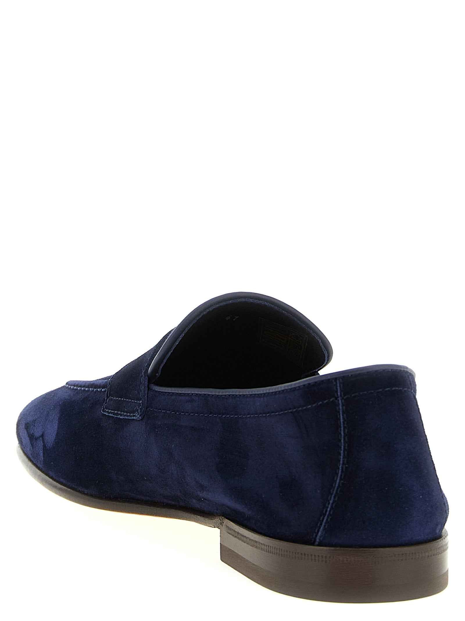 Brunello Cucinelli Blue Calfskin Slip-On Loafers