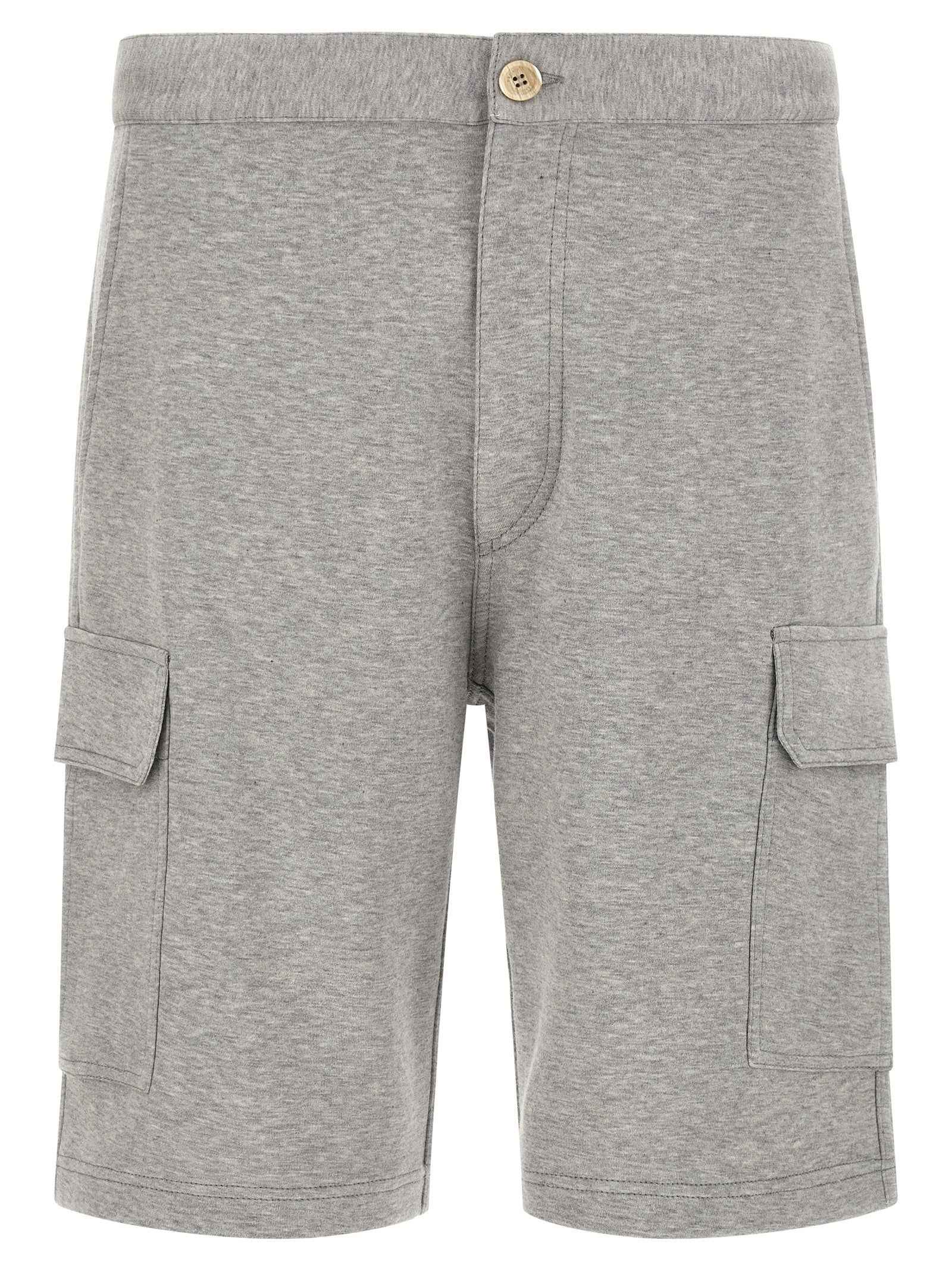 Brunello Cucinelli Gray Cotton Bermuda Shorts