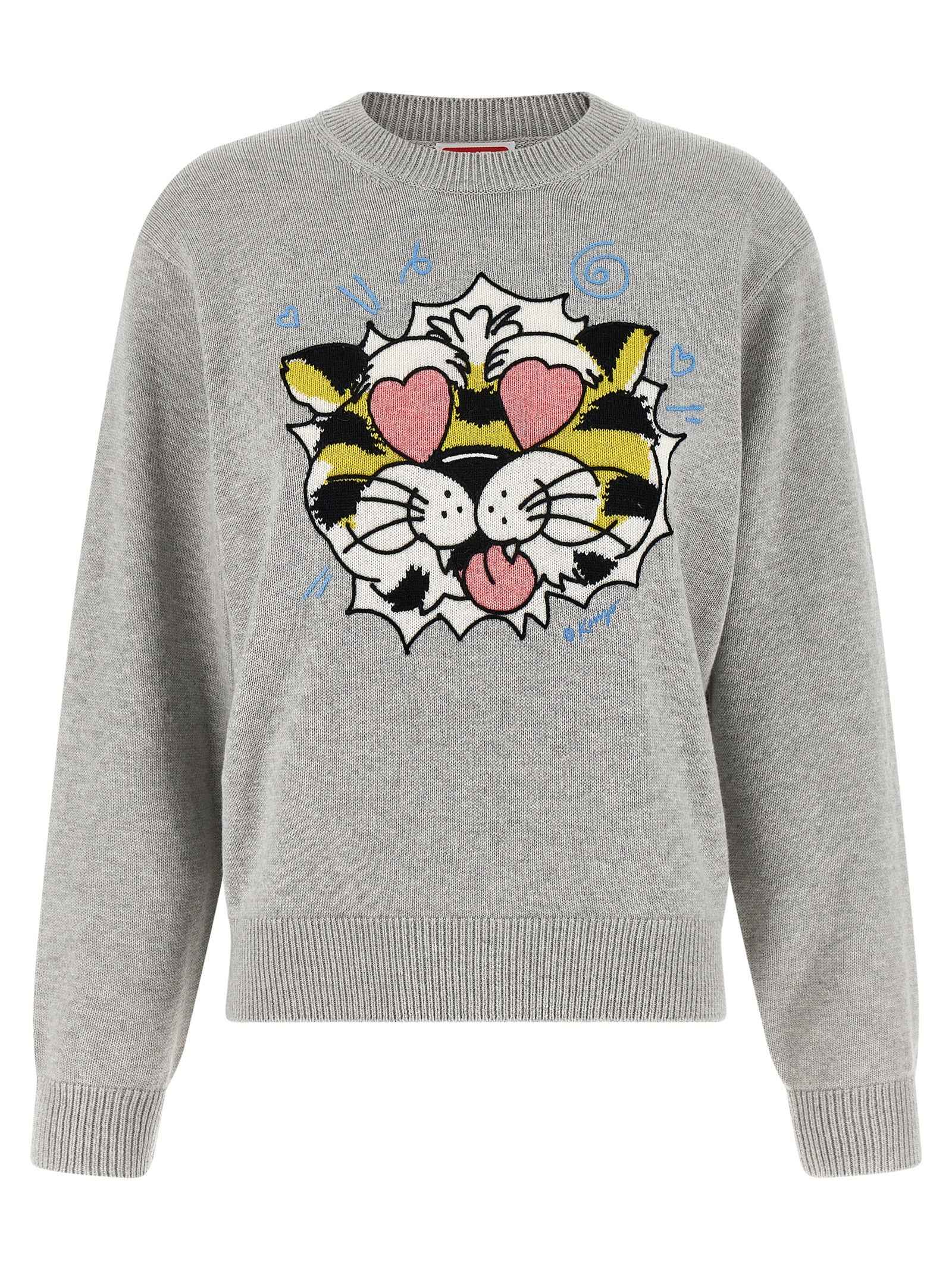 Kenzo Gray Wool Cardigan