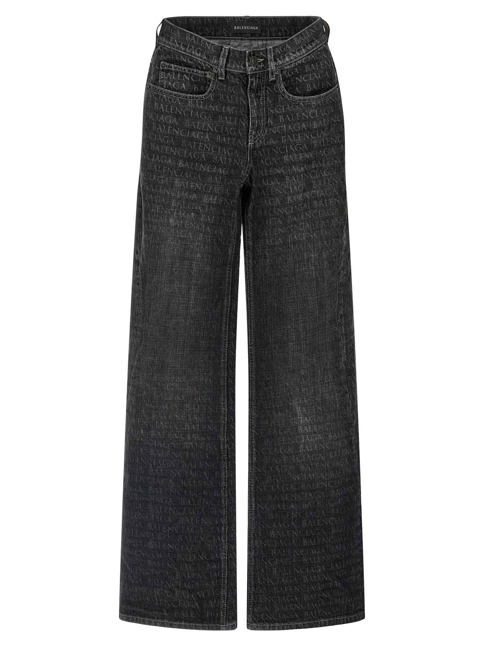 Balenciaga Black Cotton Flared Jeans