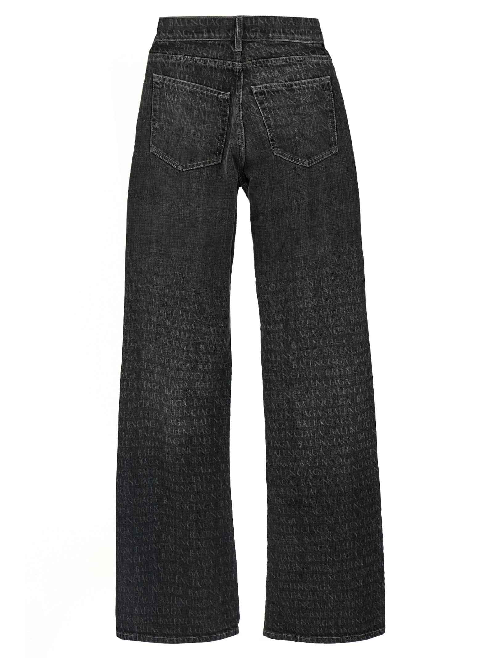 Balenciaga Black Cotton Flared Jeans