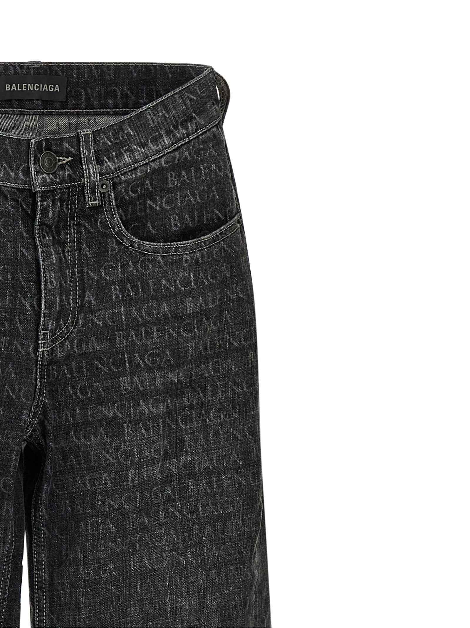 Balenciaga Black Cotton Flared Jeans