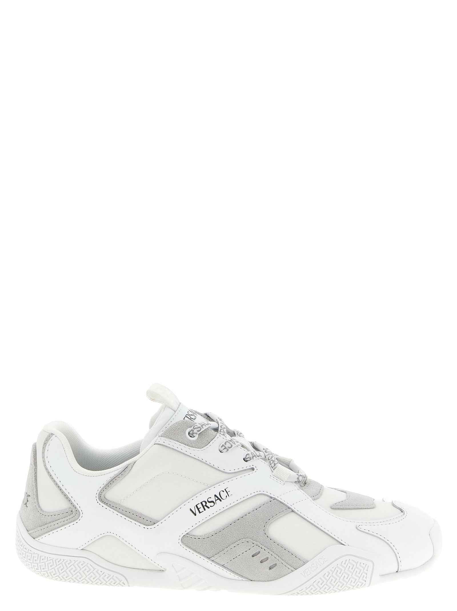 Versace White Calfskin Athletic Sneakers