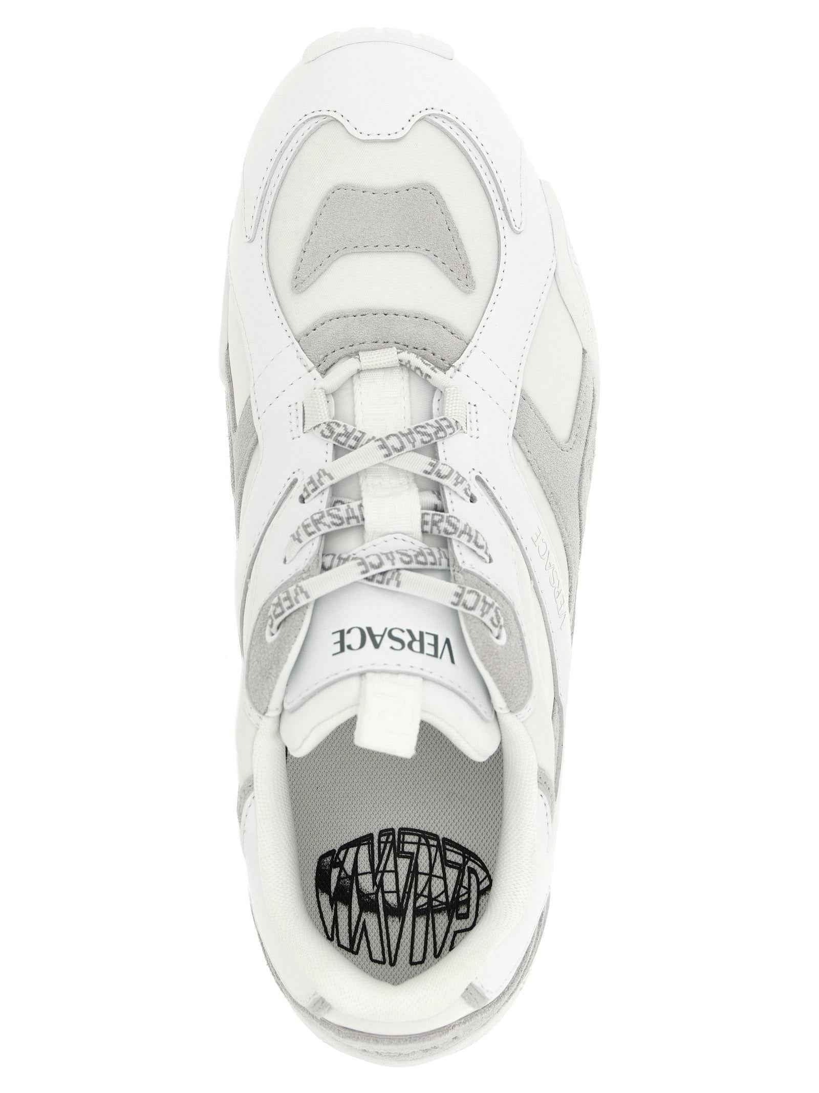 Versace White Calfskin Athletic Sneakers