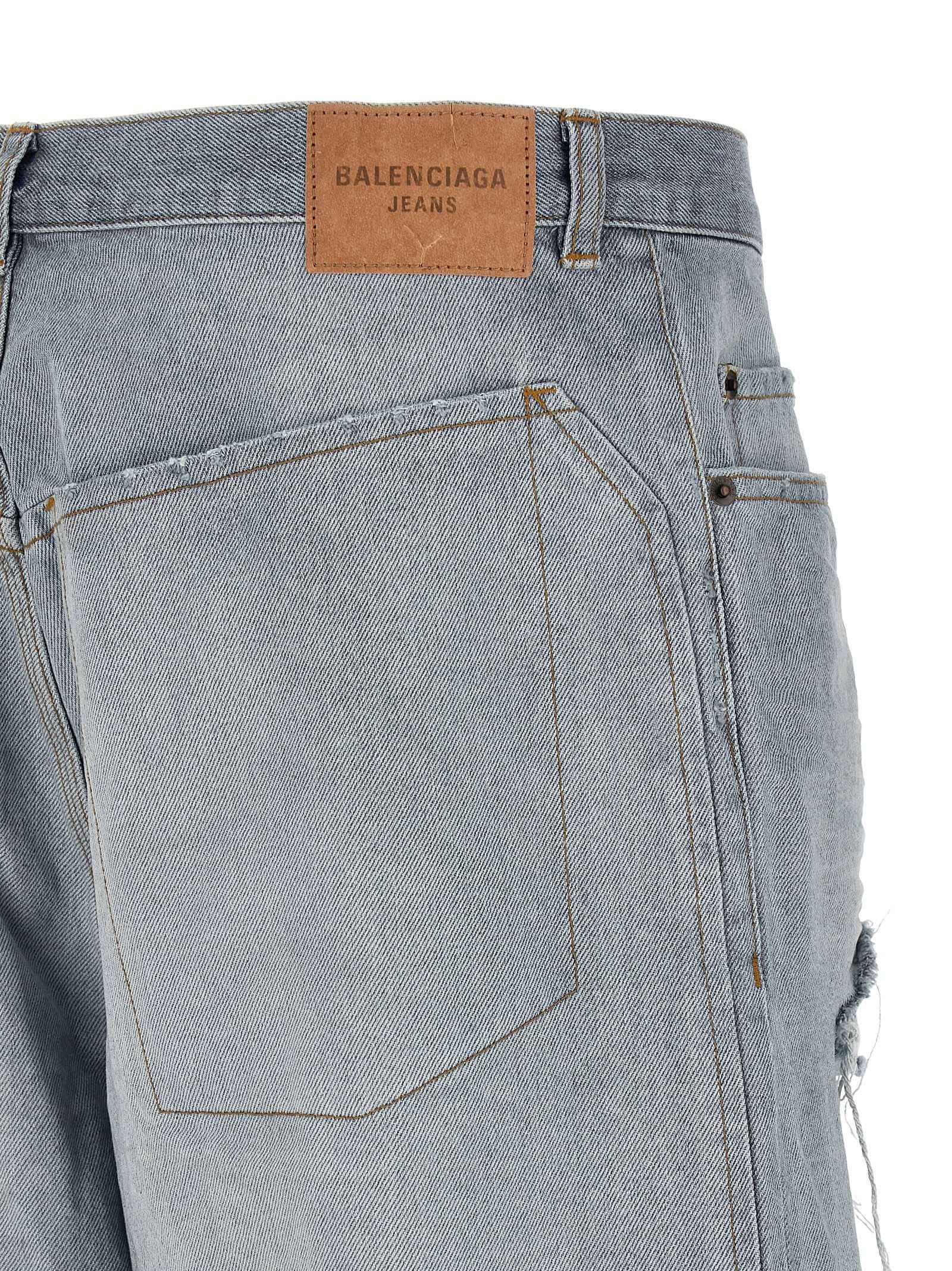 Balenciaga Blue Cotton Relaxed Fit Jeans