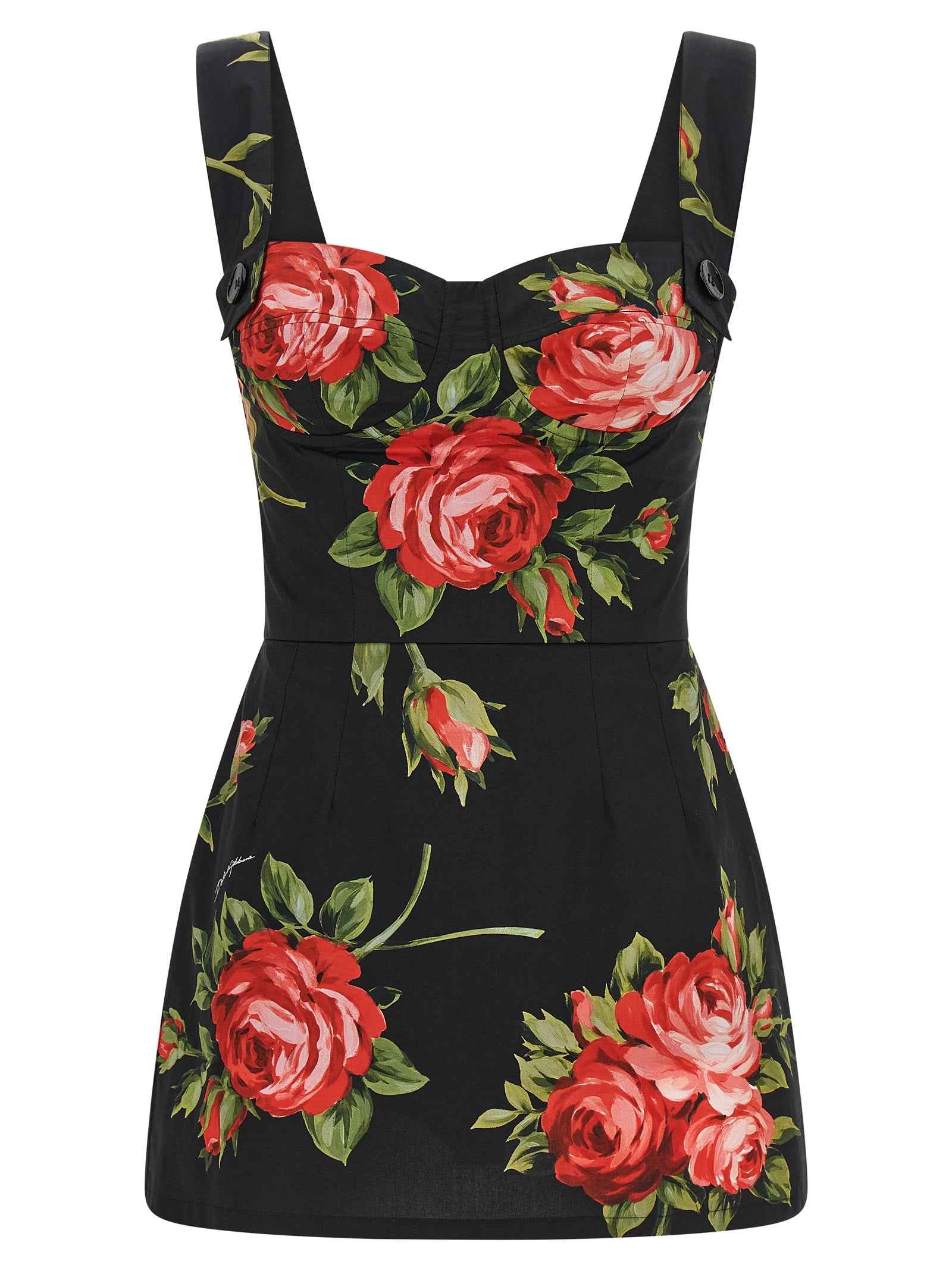 Dolce & Gabbana Black Cotton Tank Tops