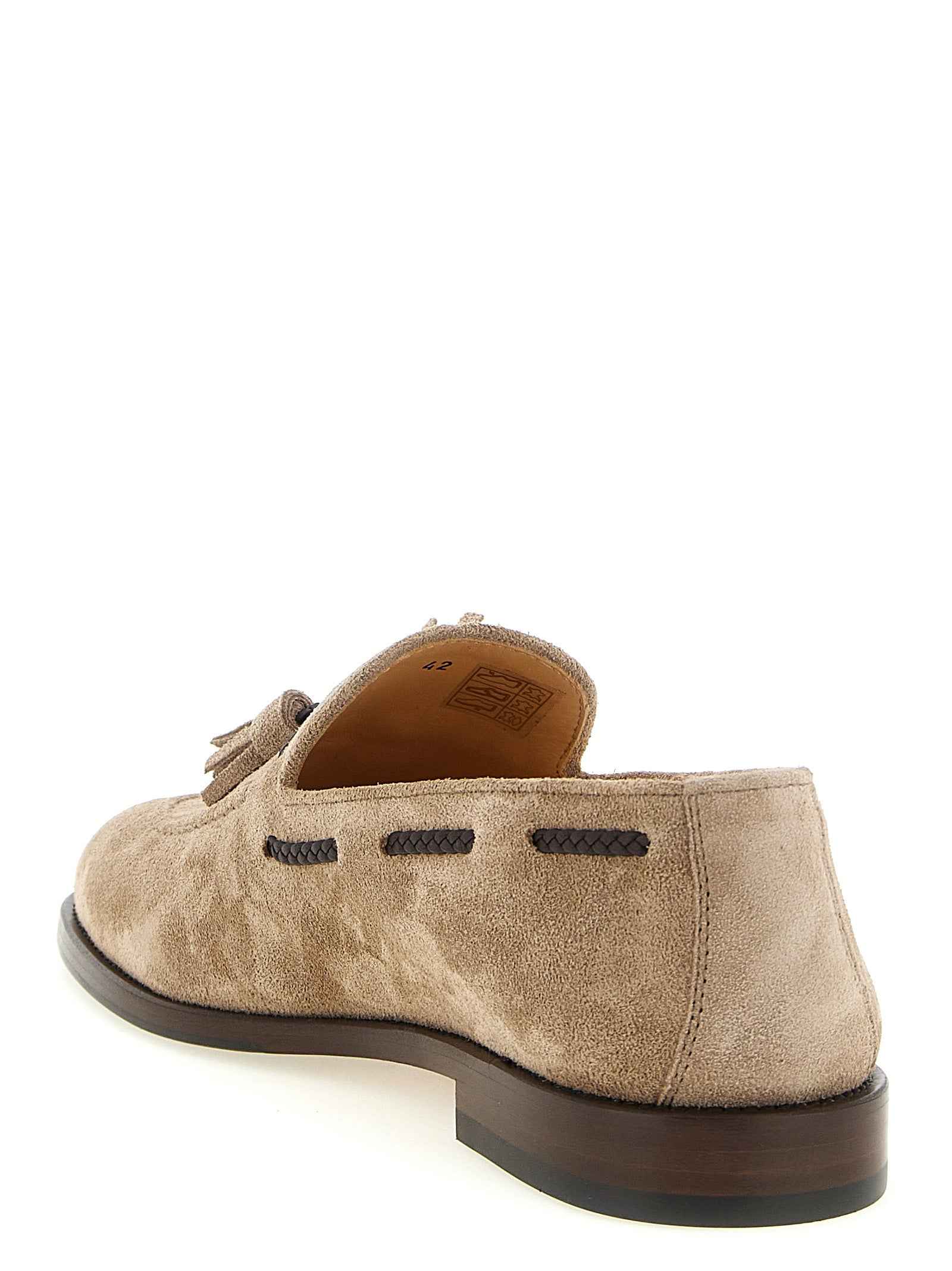Brunello Cucinelli Brown Calfskin Slip-On Loafers