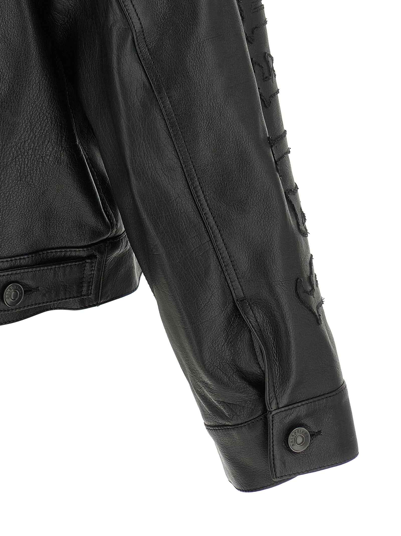 Balenciaga Black Buffalo Leather Leather Jacket
