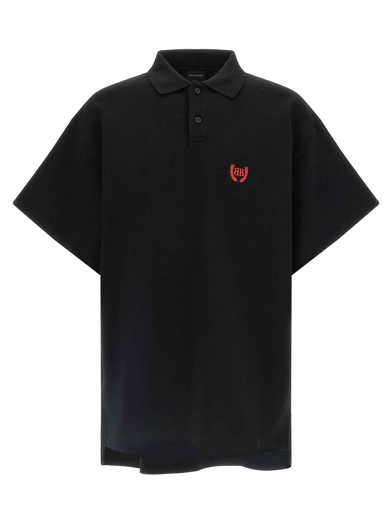 Balenciaga Black Cotton Polo Shirt