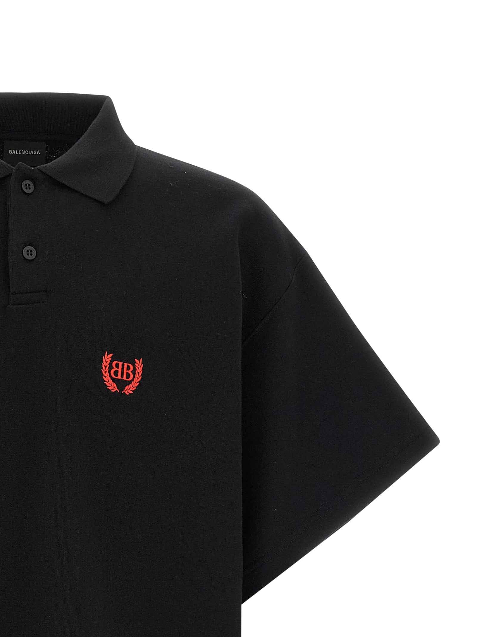 Balenciaga Black Cotton Polo Shirt