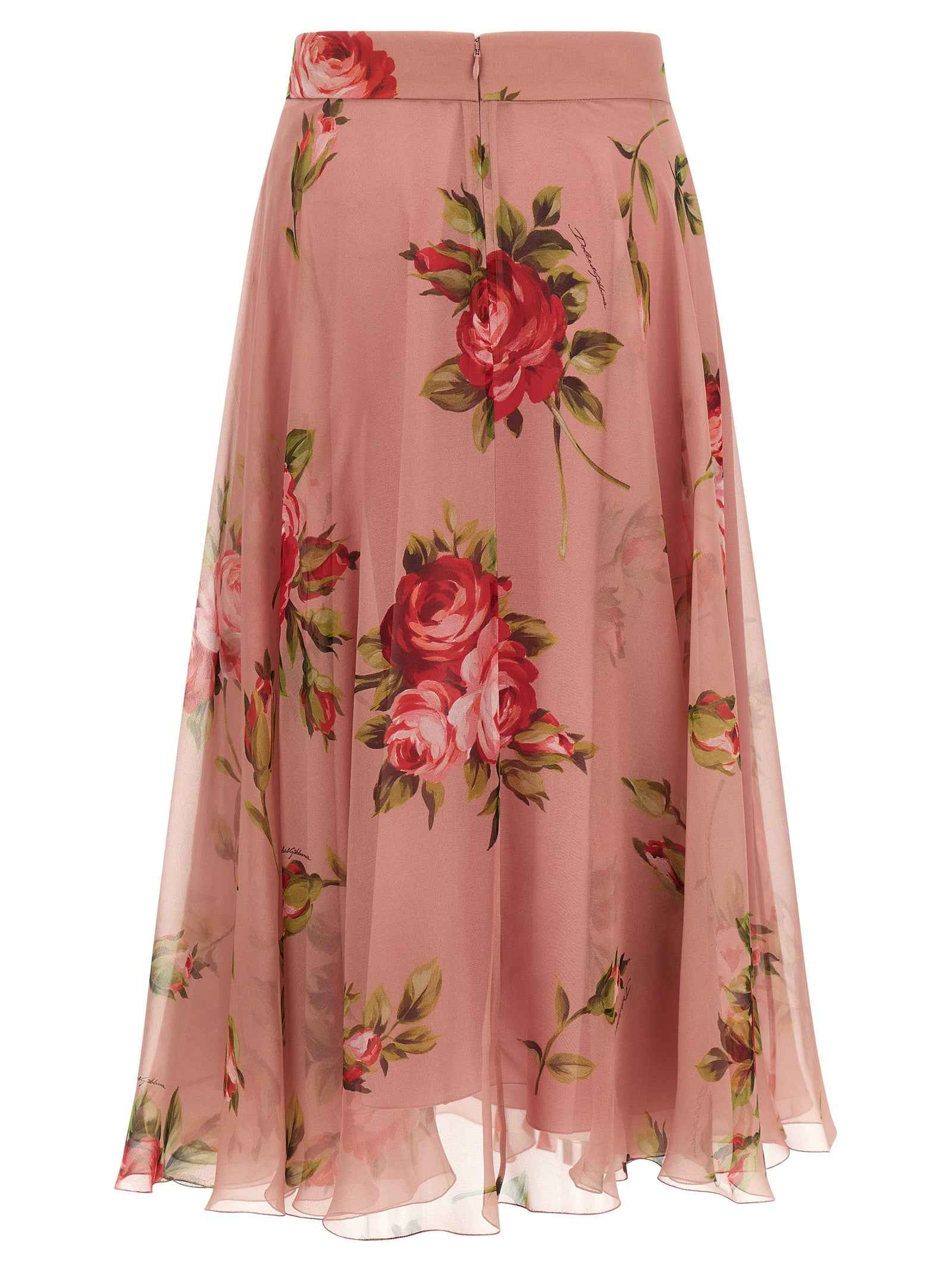 Dolce & Gabbana Multicolor Silk Midi Skirt