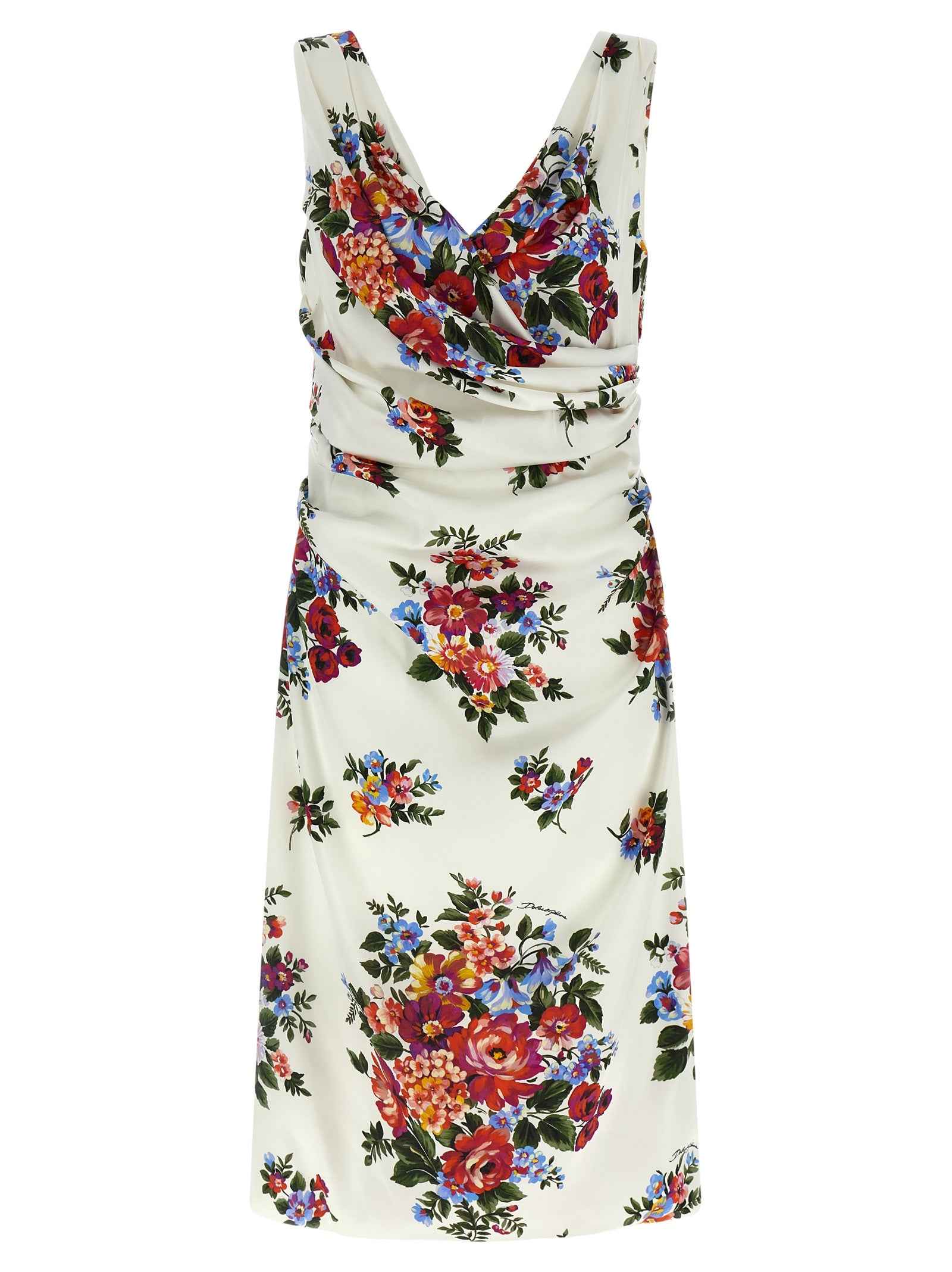 Dolce & Gabbana White Viscose Midi Dress