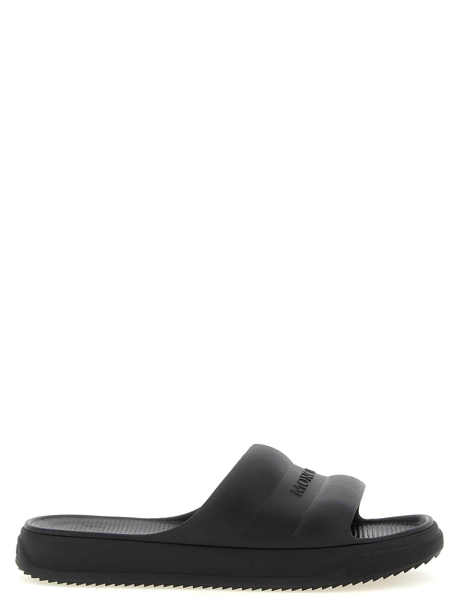 Moncler Black Elastane Slides