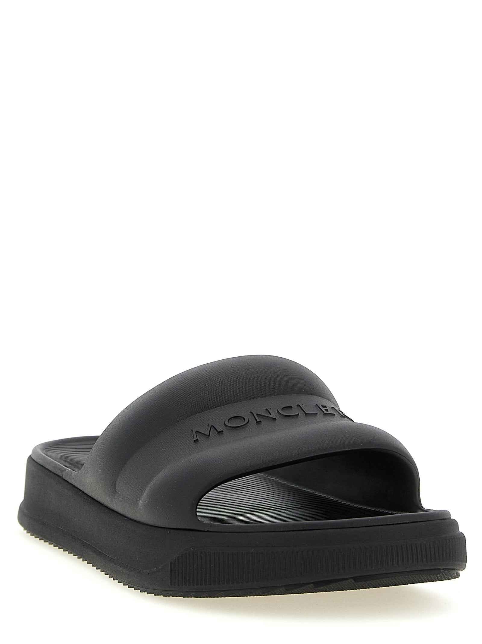 Moncler Black Elastane Slides