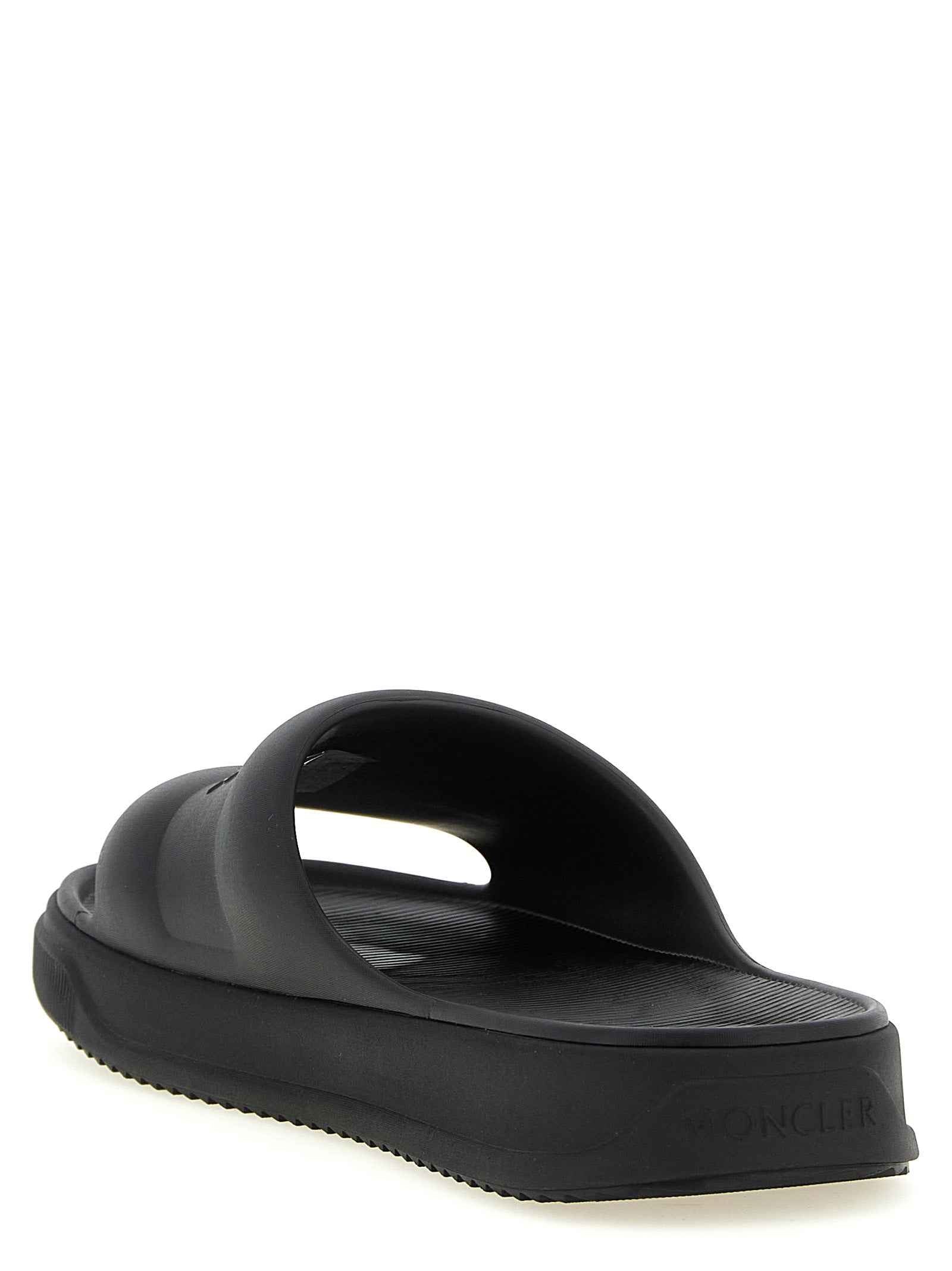 Moncler Black Elastane Slides