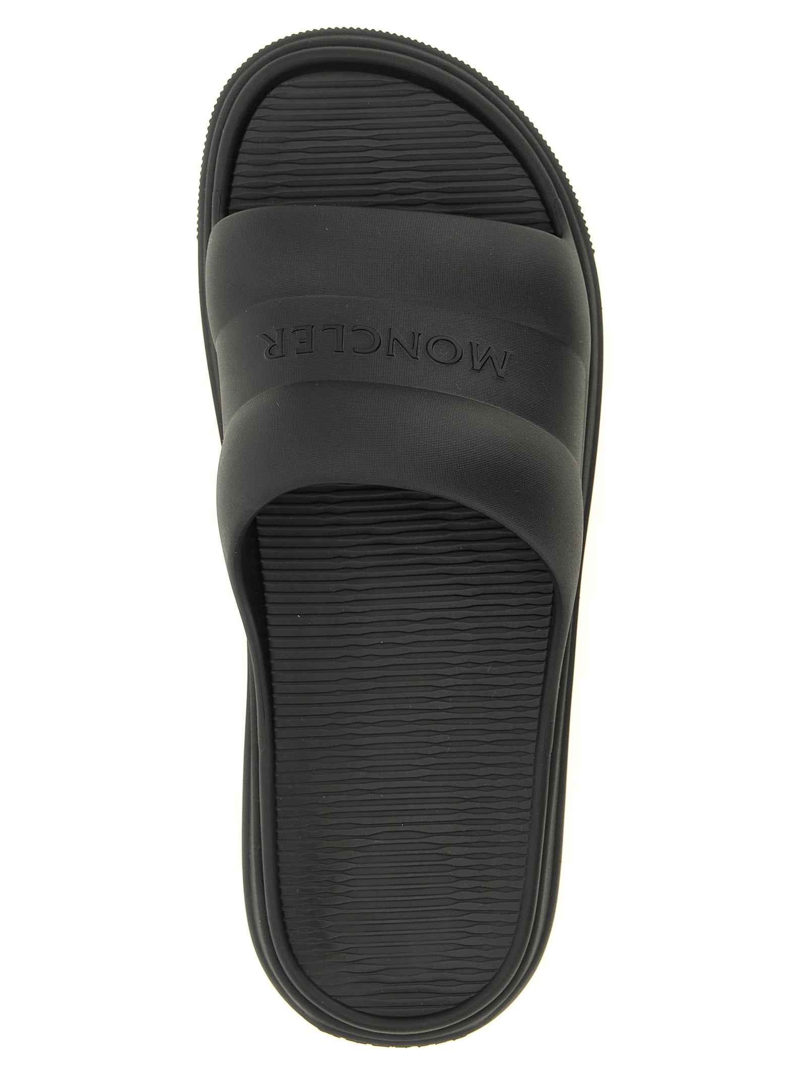 Moncler Black Elastane Slides