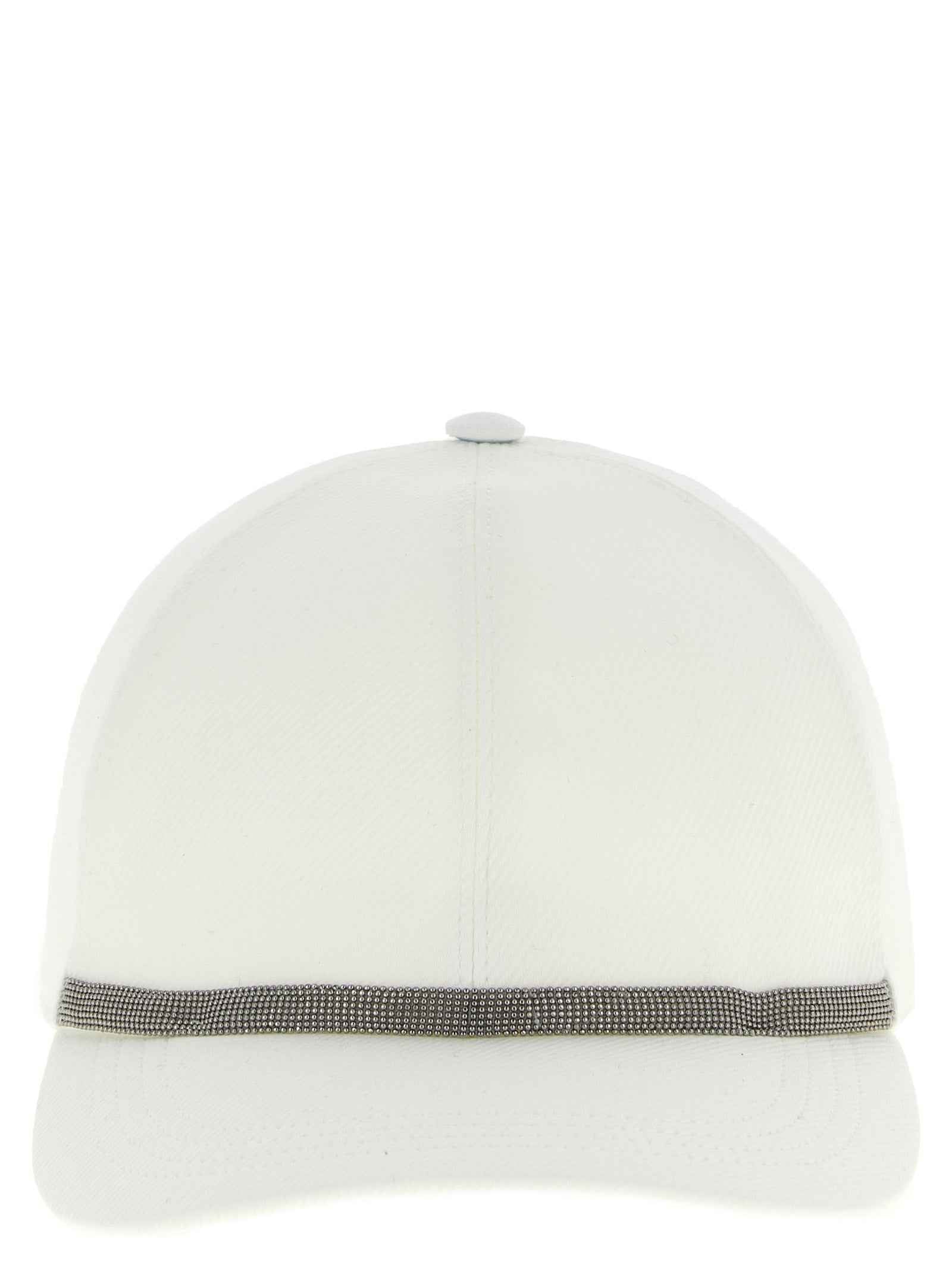 Brunello Cucinelli White Cotton Cap (Baseball Hat)