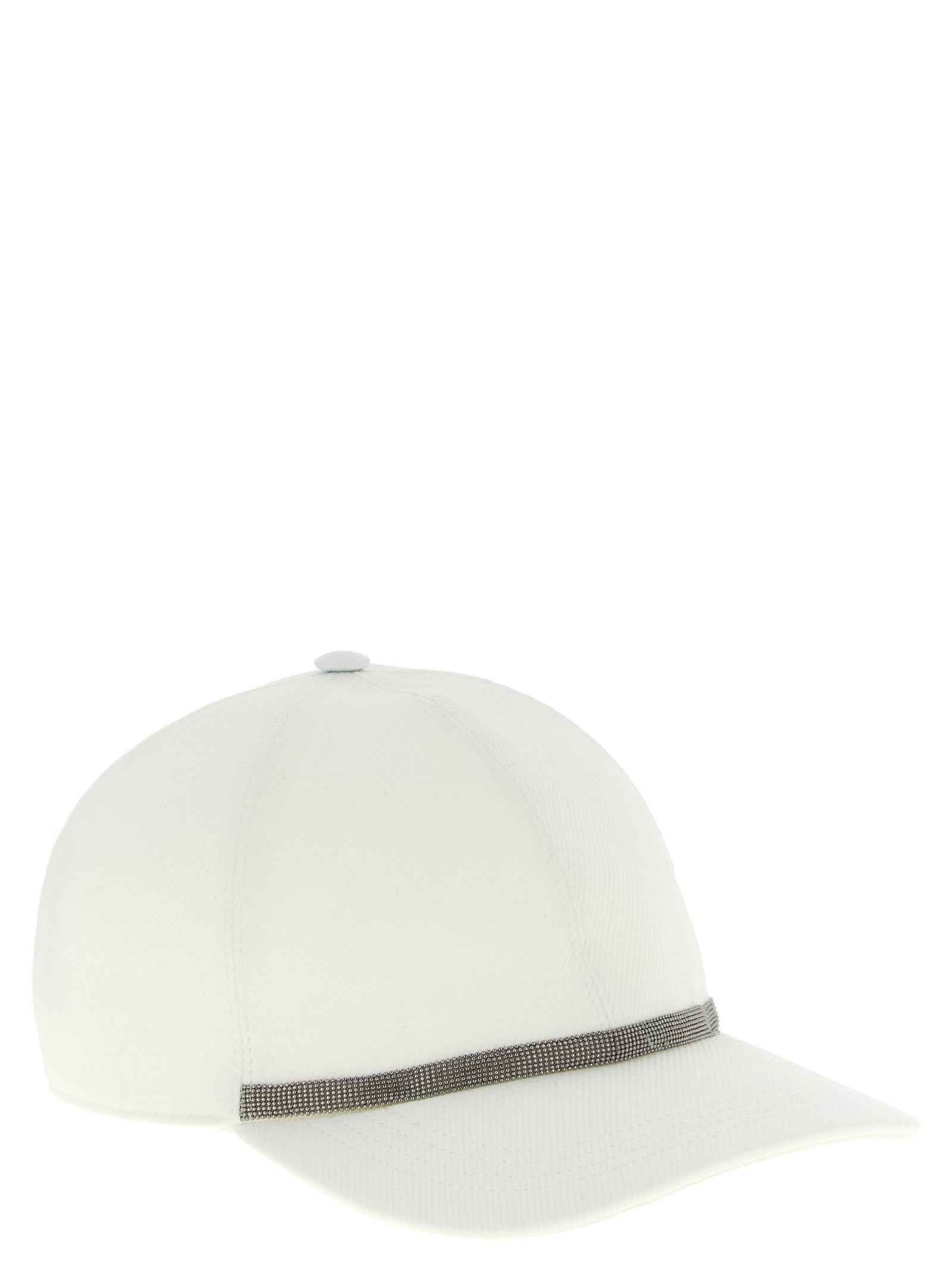 Brunello Cucinelli White Cotton Cap (Baseball Hat)