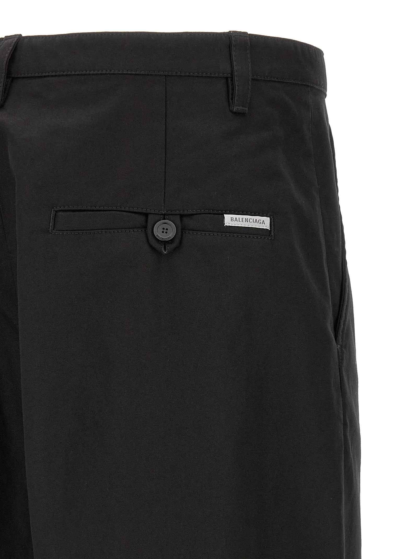 Balenciaga Black Cotton Chino Pants
