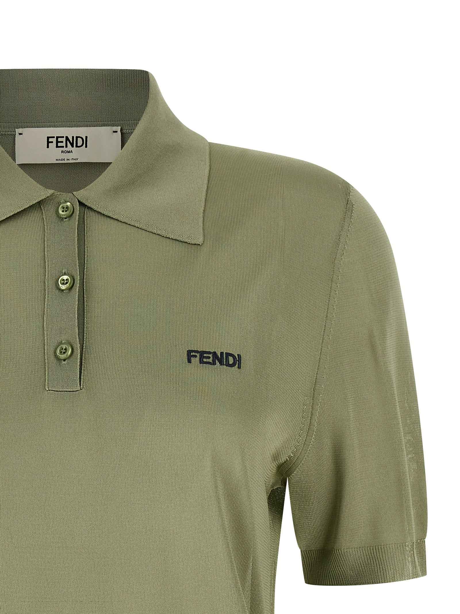 Fendi Bicolor Viscose Polo Shirt