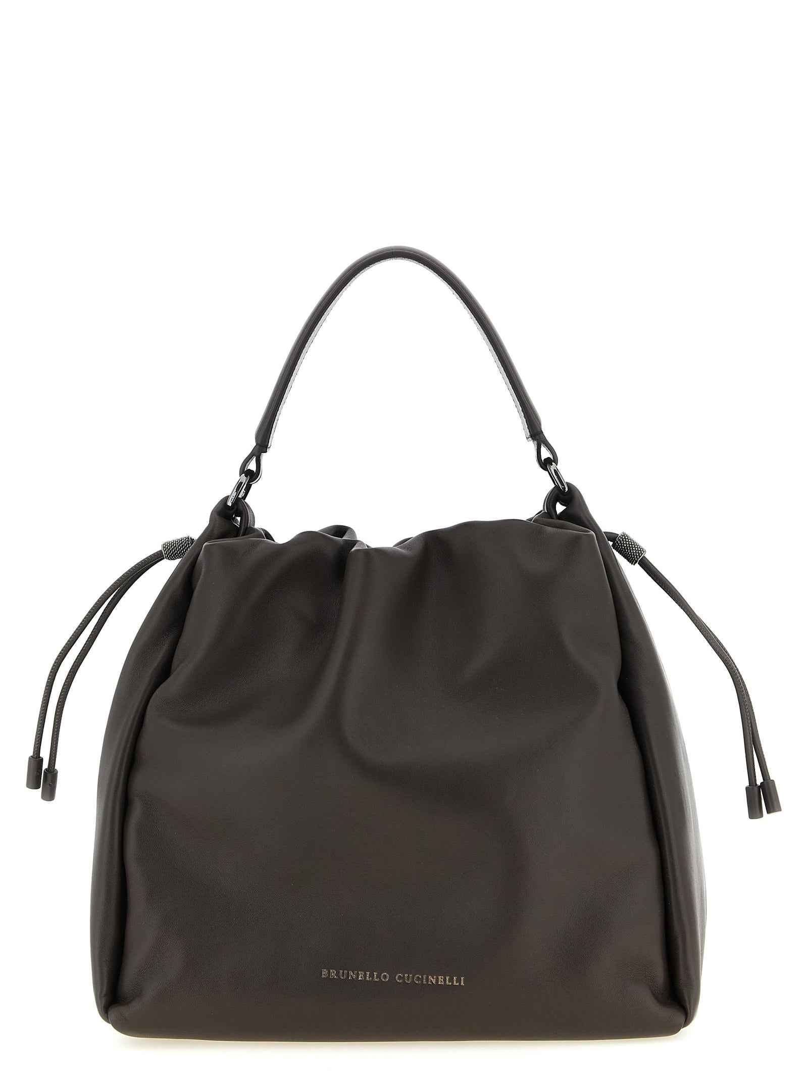 Brunello Cucinelli Brown Lamb Leather Handbag