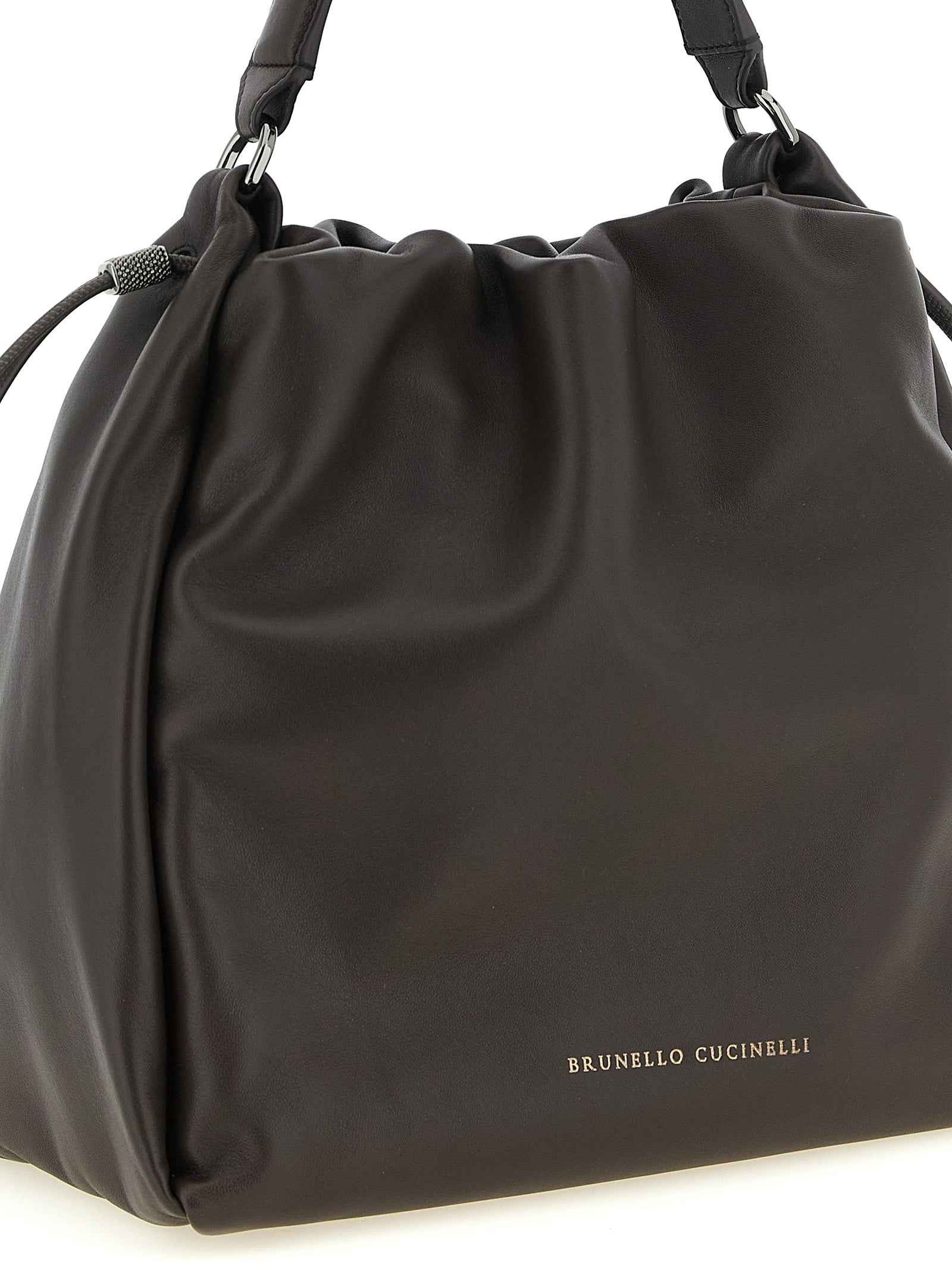 Brunello Cucinelli Brown Lamb Leather Handbag