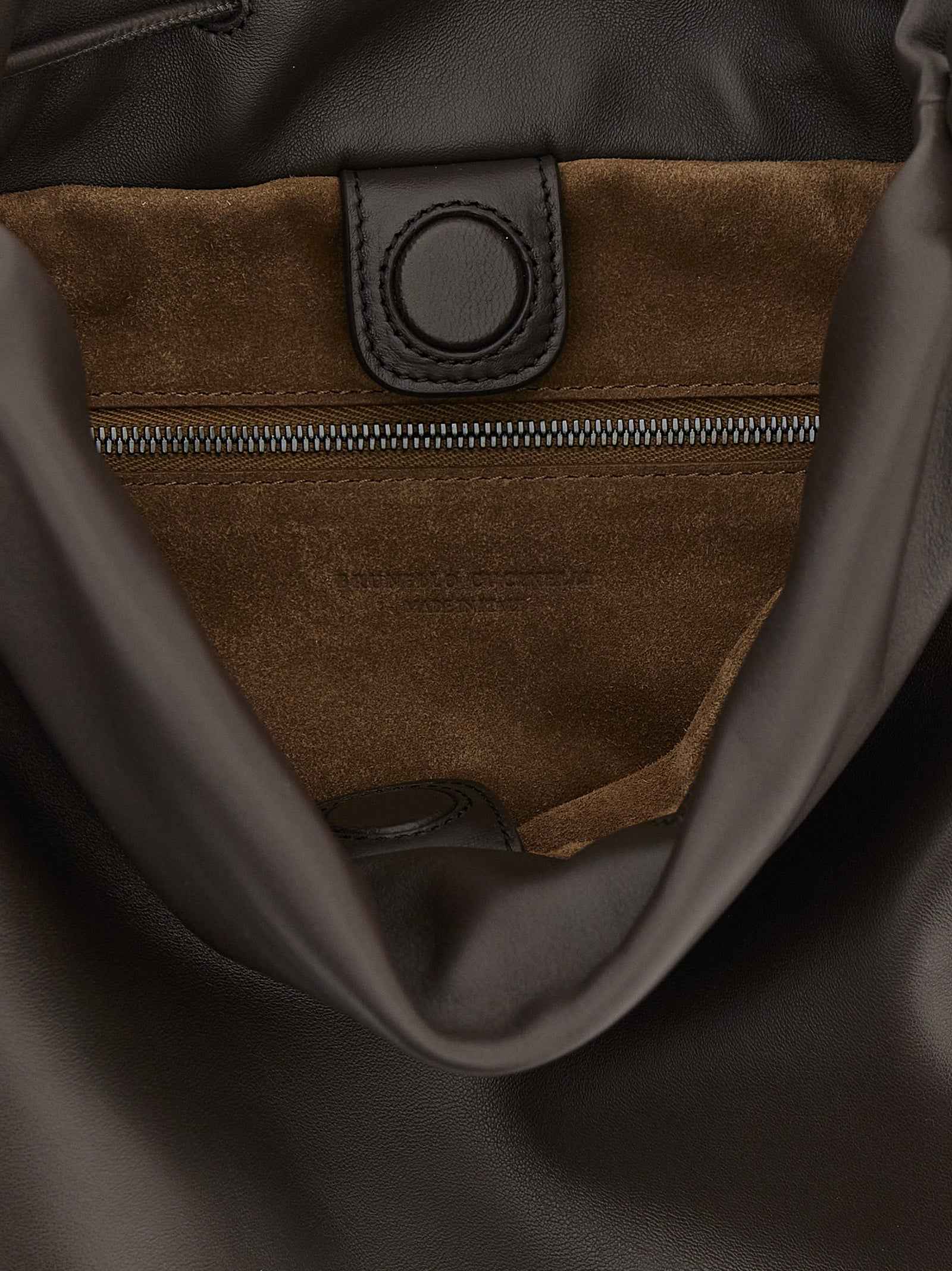 Brunello Cucinelli Brown Lamb Leather Handbag