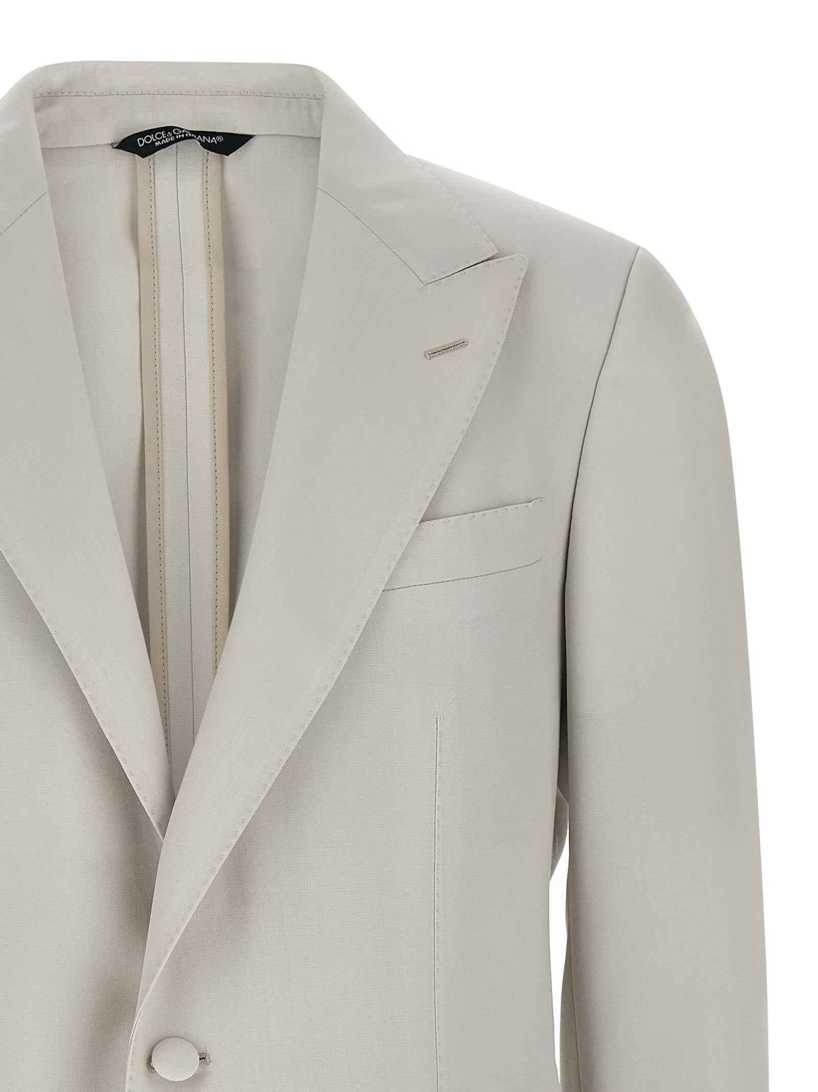 Dolce & Gabbana Gray Virgin Wool Blazer