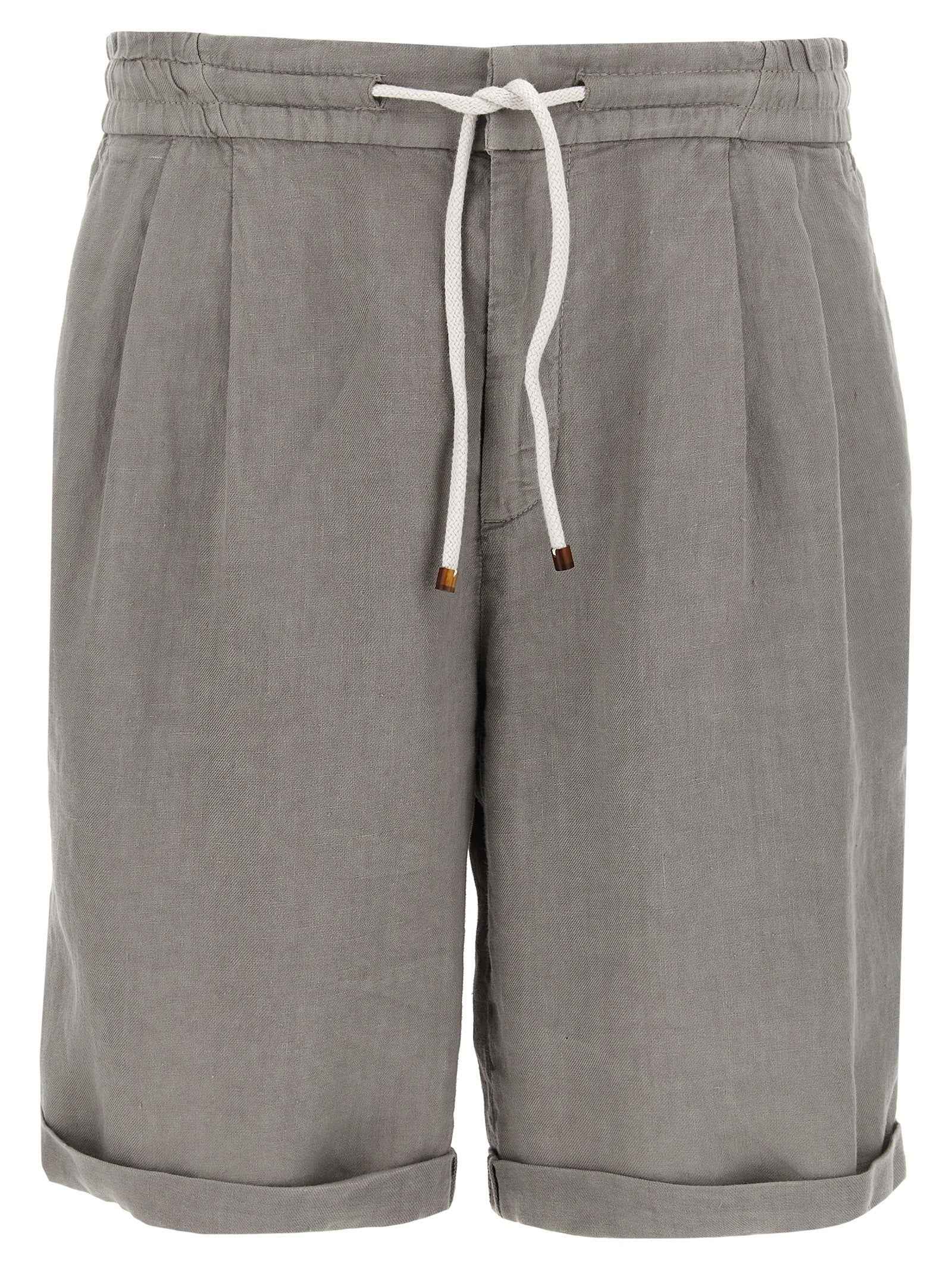Brunello Cucinelli Gray Linen Bermuda Shorts