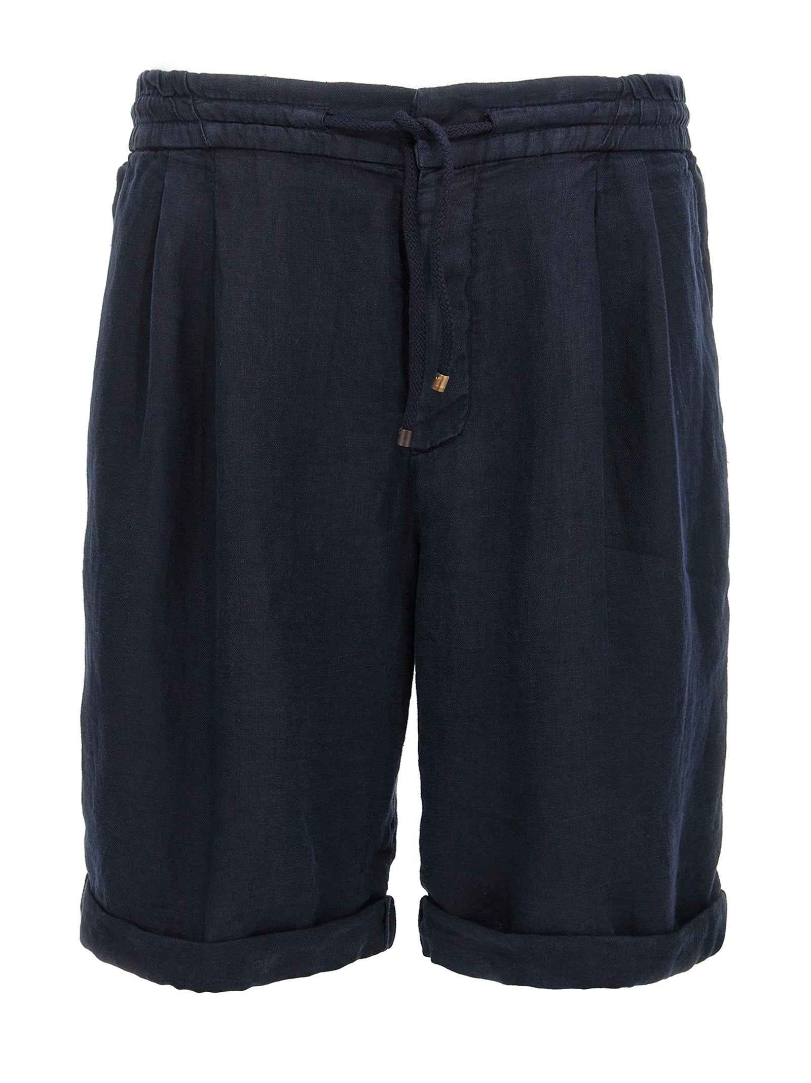 Brunello Cucinelli Blue Linen Bermuda Shorts