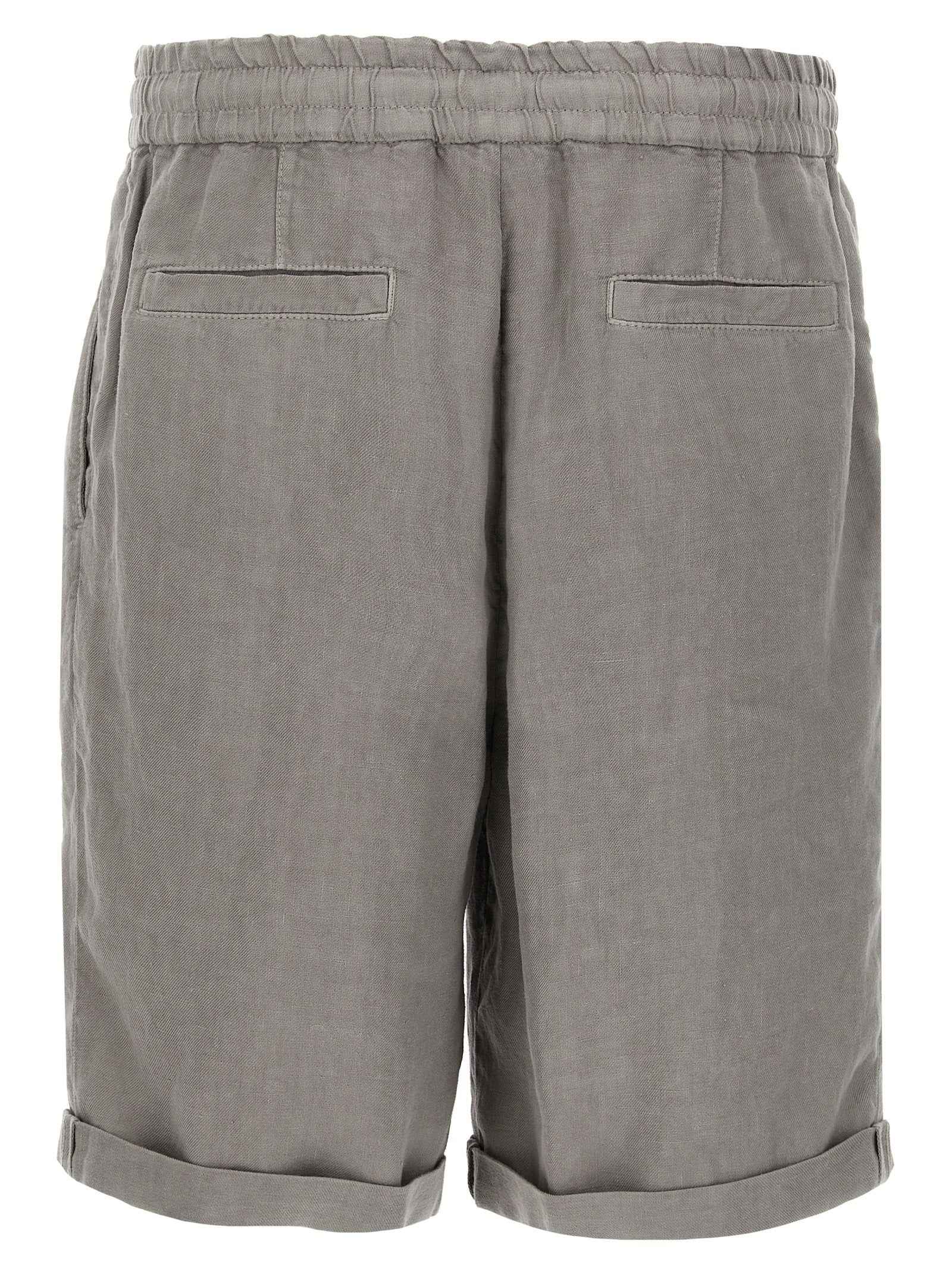 Brunello Cucinelli Gray Linen Bermuda Shorts