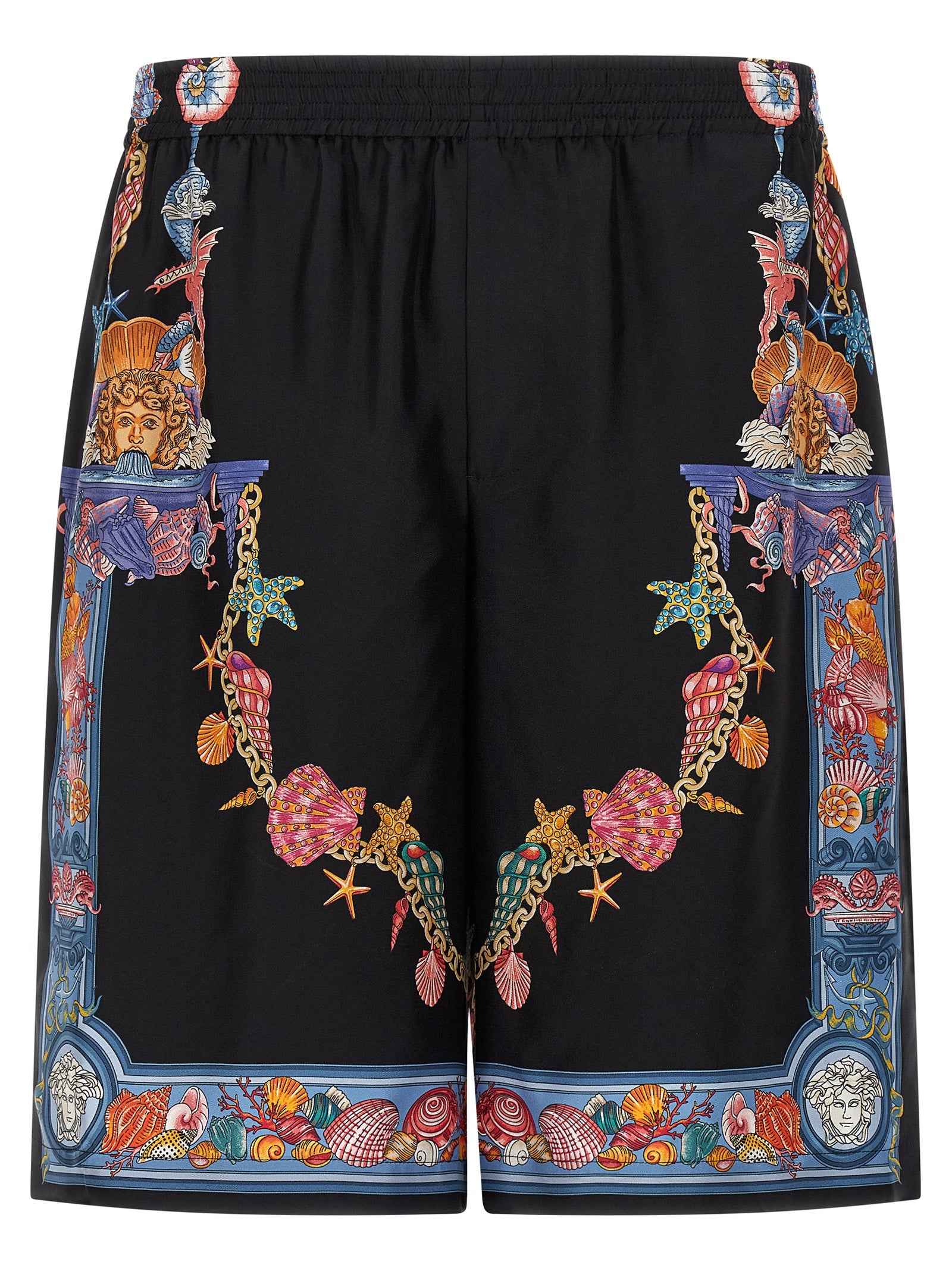 Versace Multicolor Silk Bermuda Shorts