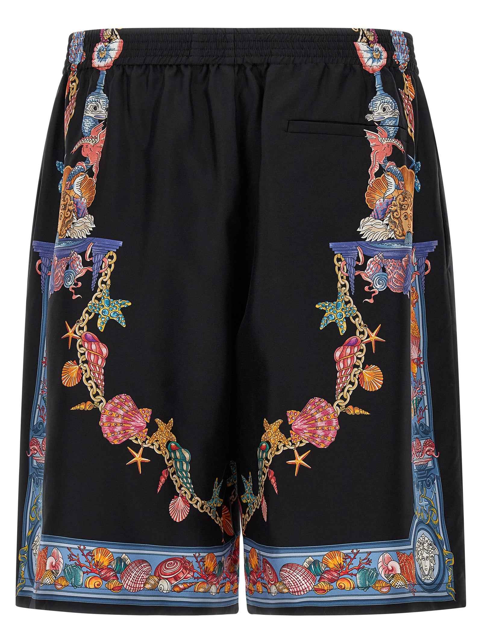 Versace Multicolor Silk Bermuda Shorts