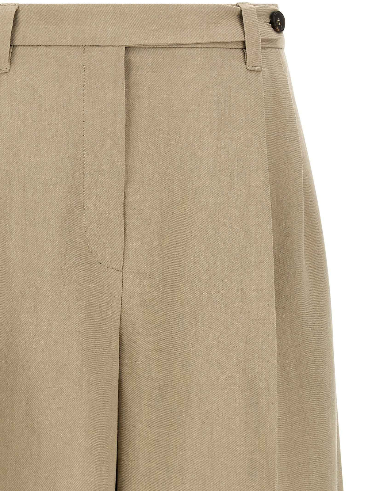 Brunello Cucinelli Beige Viscose Bermuda Shorts