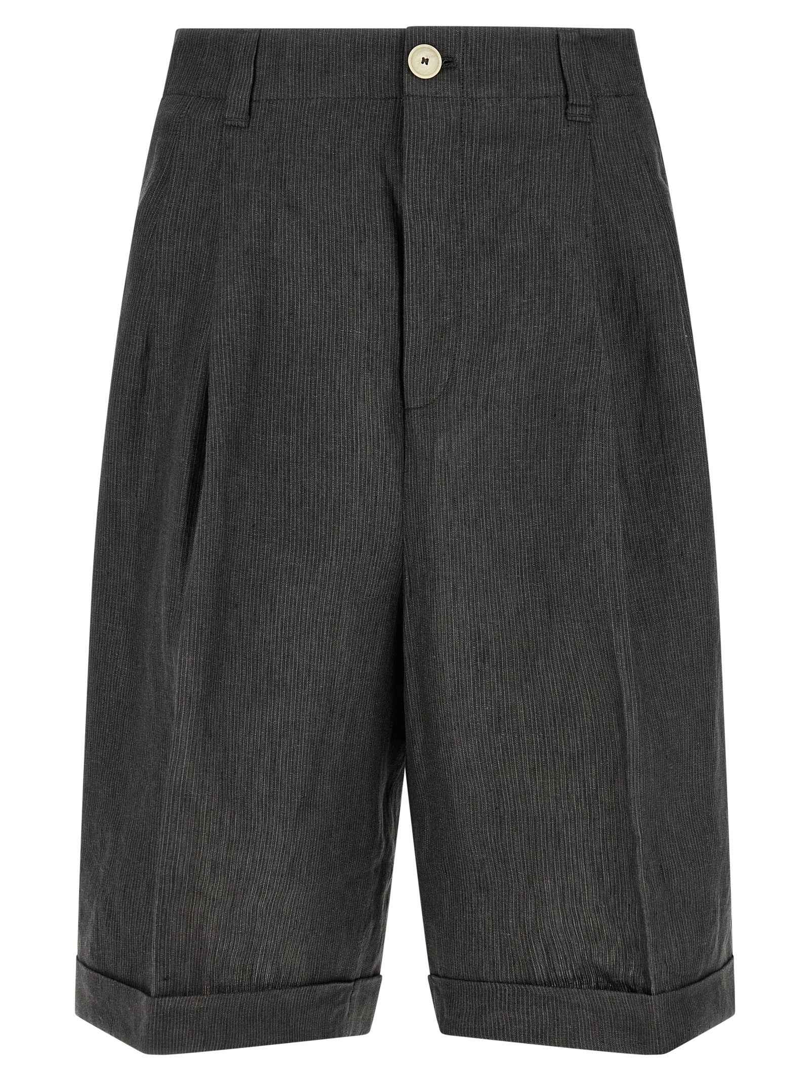 Jacquemus Gray Linen Bermuda Shorts