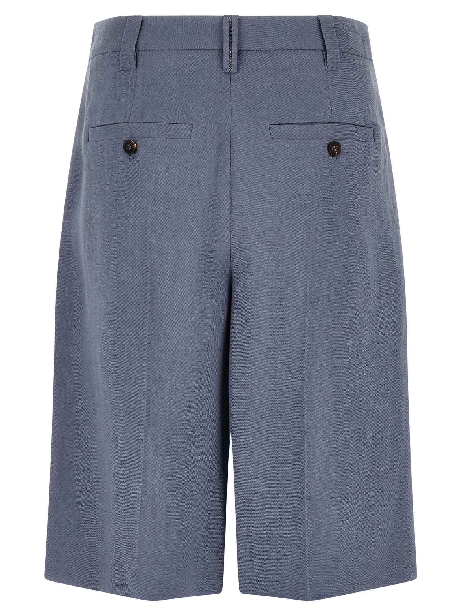 Brunello Cucinelli Blue Viscose Bermuda Shorts