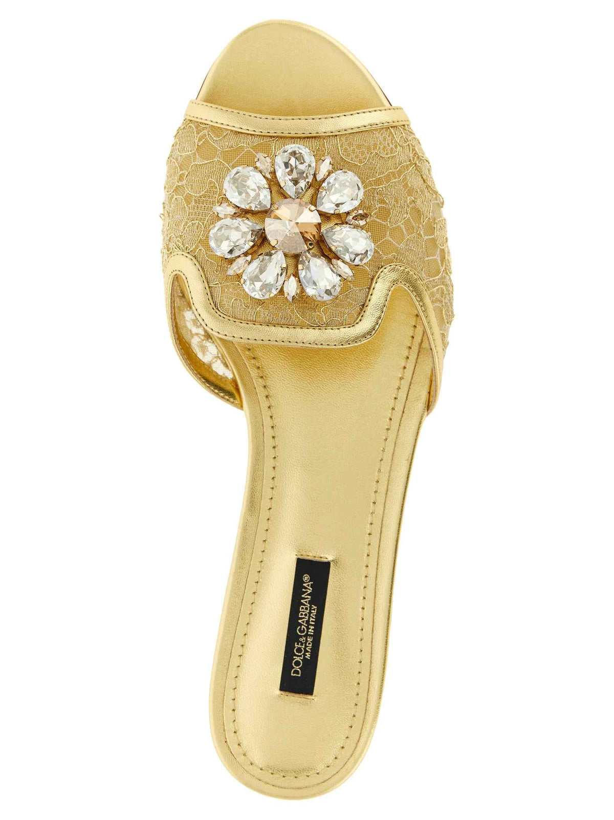 Dolce & Gabbana Gold Polyamide Slides