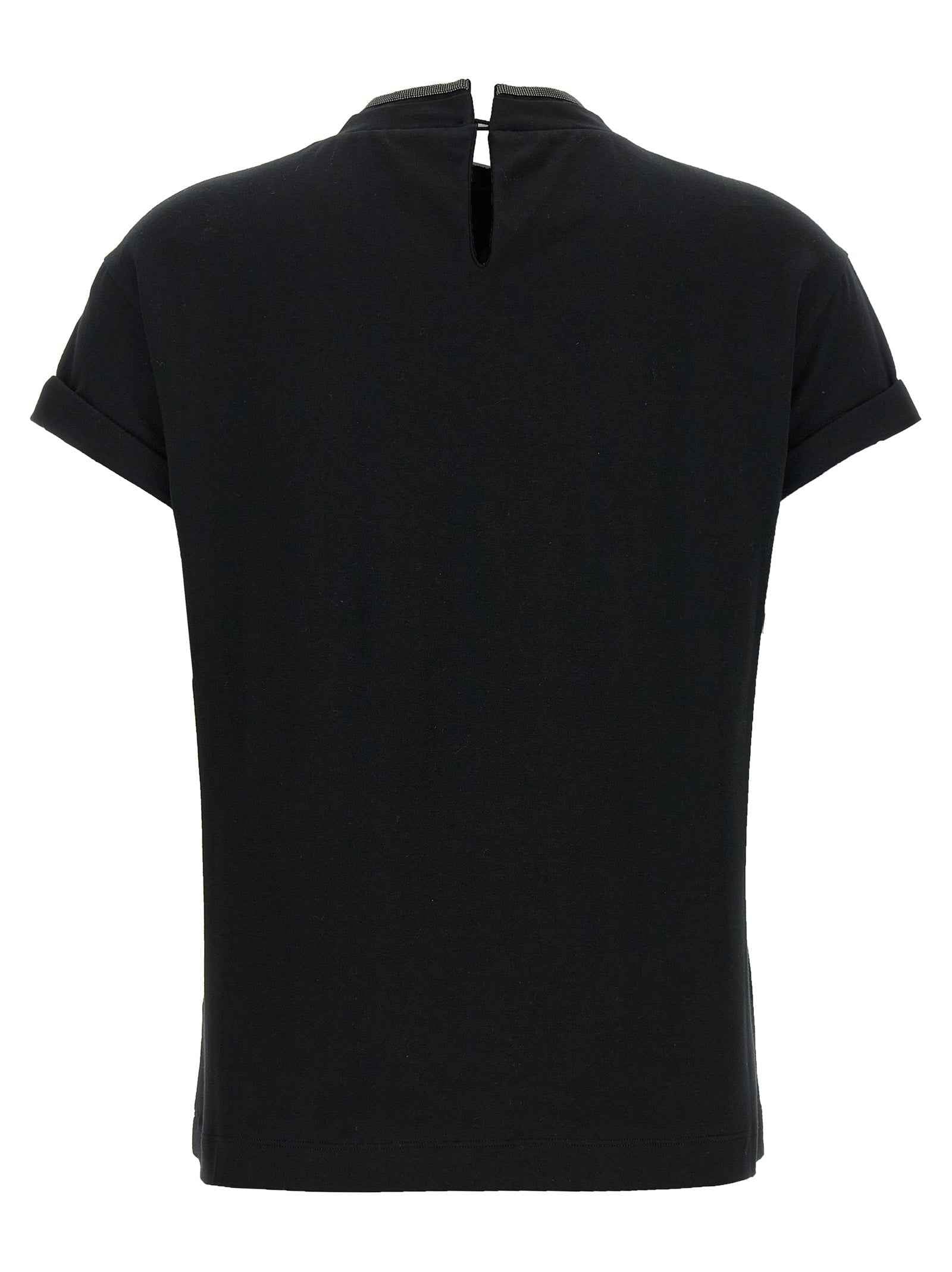 Brunello Cucinelli Black Cotton T-Shirt