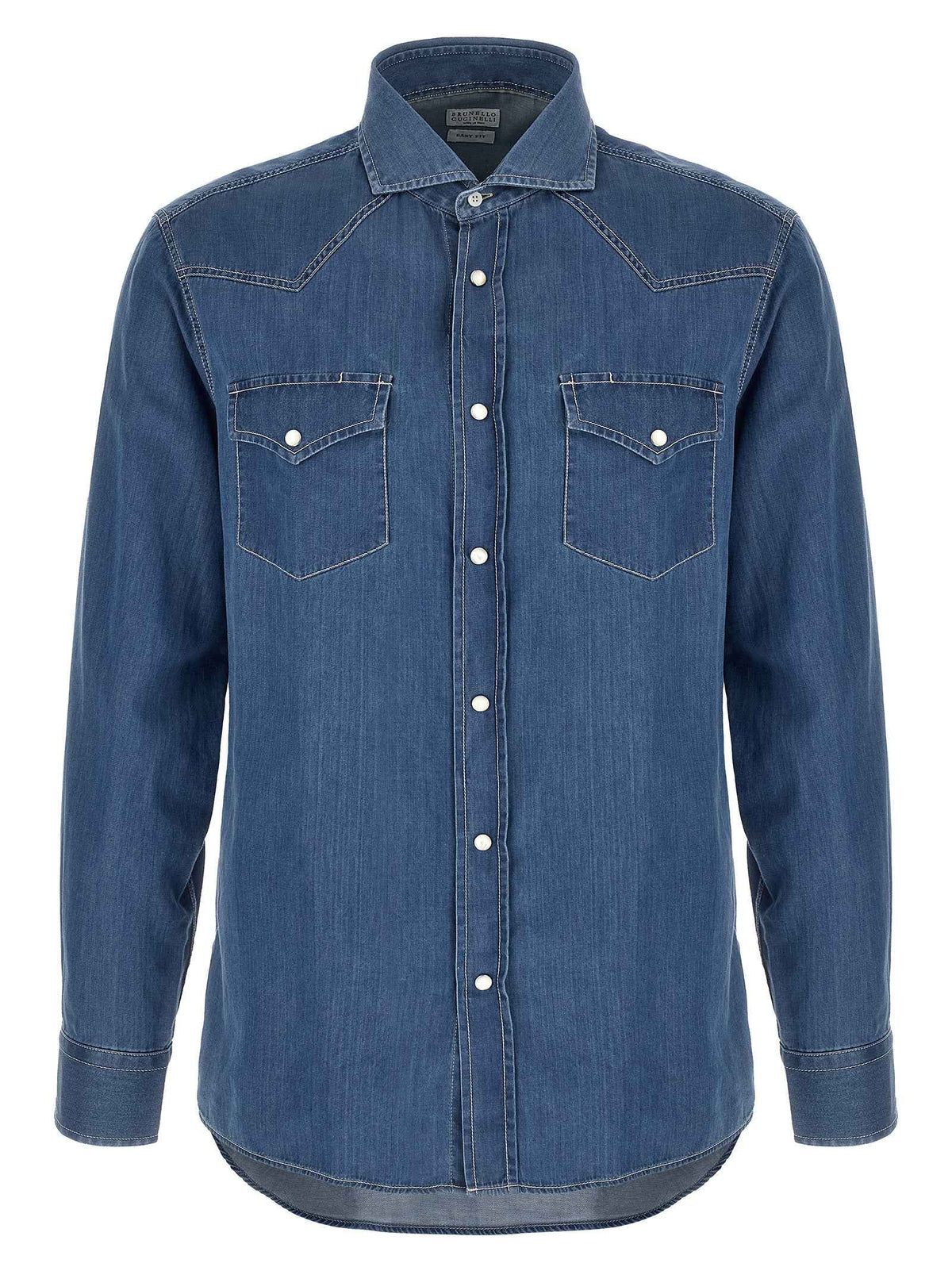 Brunello Cucinelli Blue Cotton Blouse