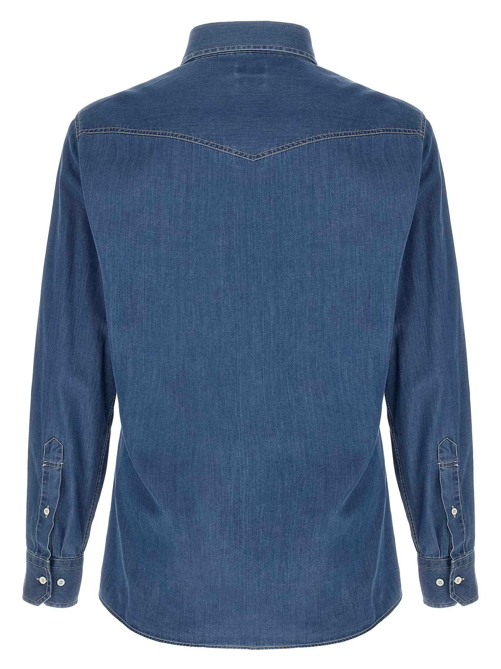 Brunello Cucinelli Blue Cotton Blouse