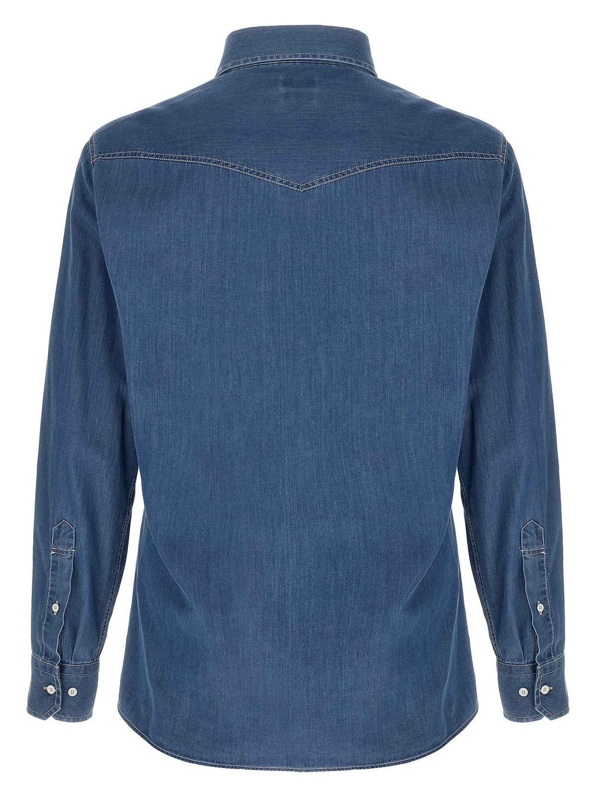 Brunello Cucinelli Blue Cotton Blouse