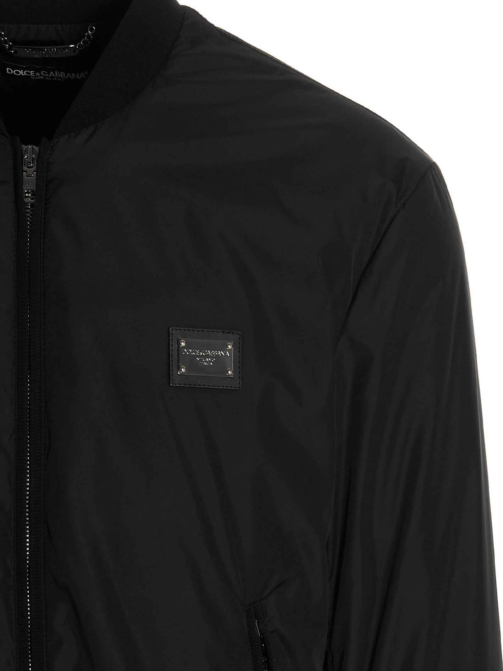 Dolce & Gabbana Black Polyamide Bomber