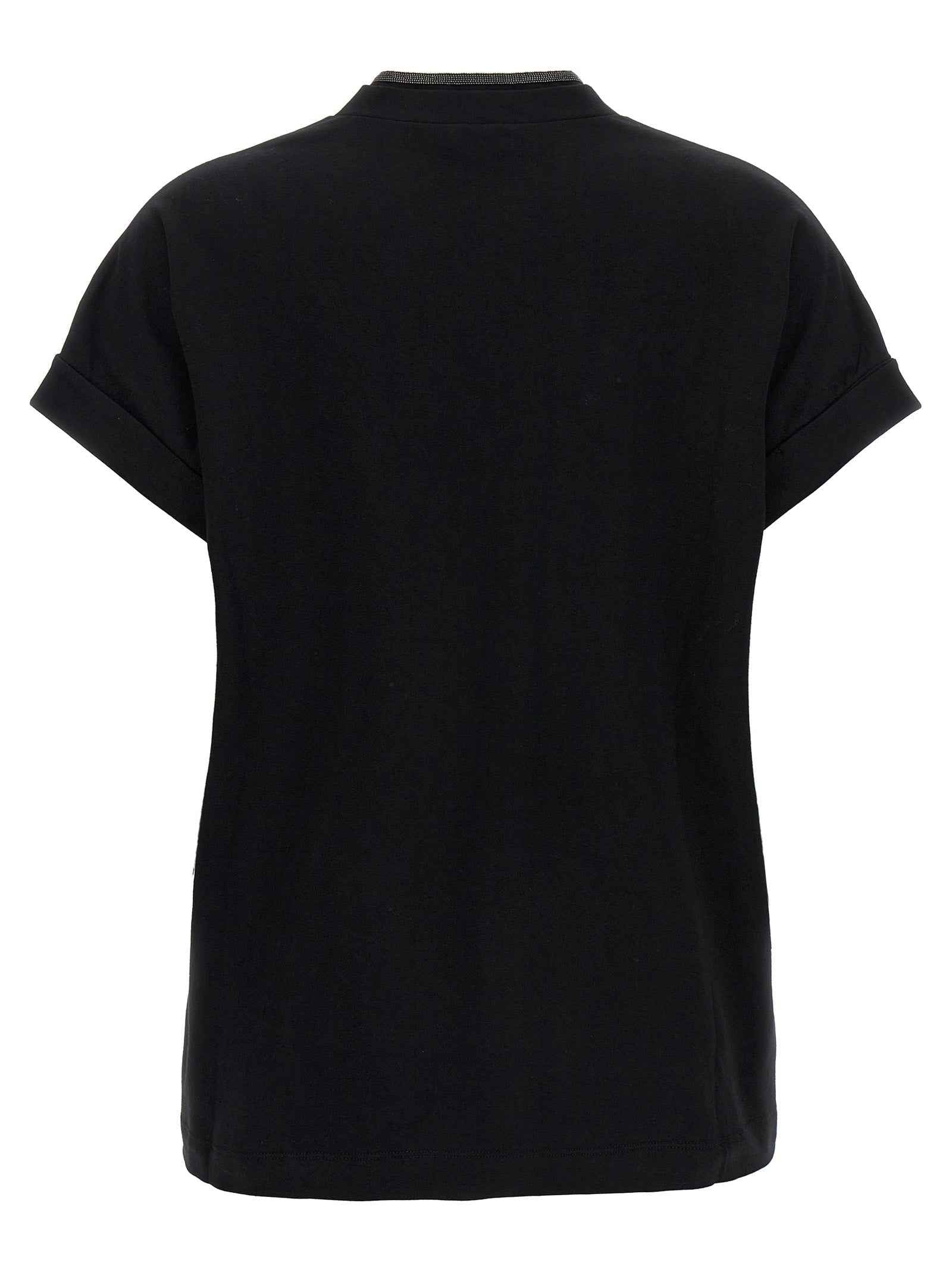 Brunello Cucinelli Black Cotton T-Shirt